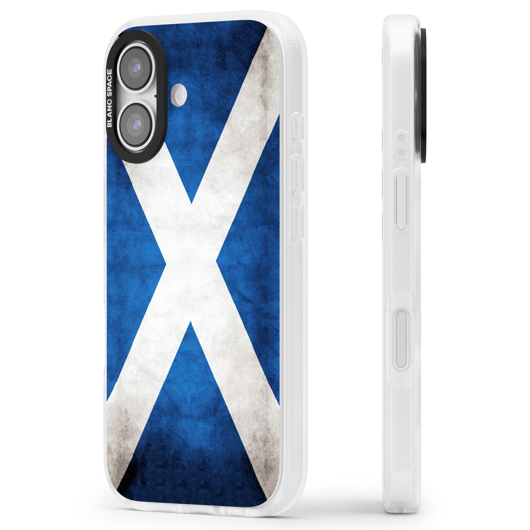 Scotland Saltire Flag iPhone 17 Impact Air Clear Phone Case Side Profile