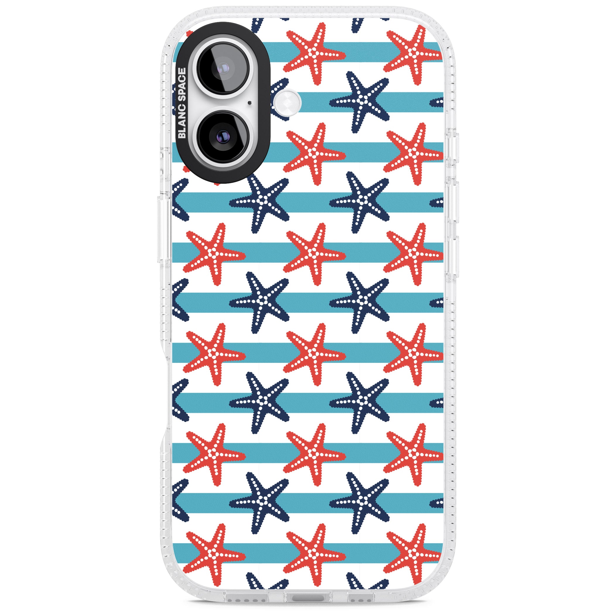 Nautical Starfish Stripe iPhone 17 Impact Air Clear Phone Case