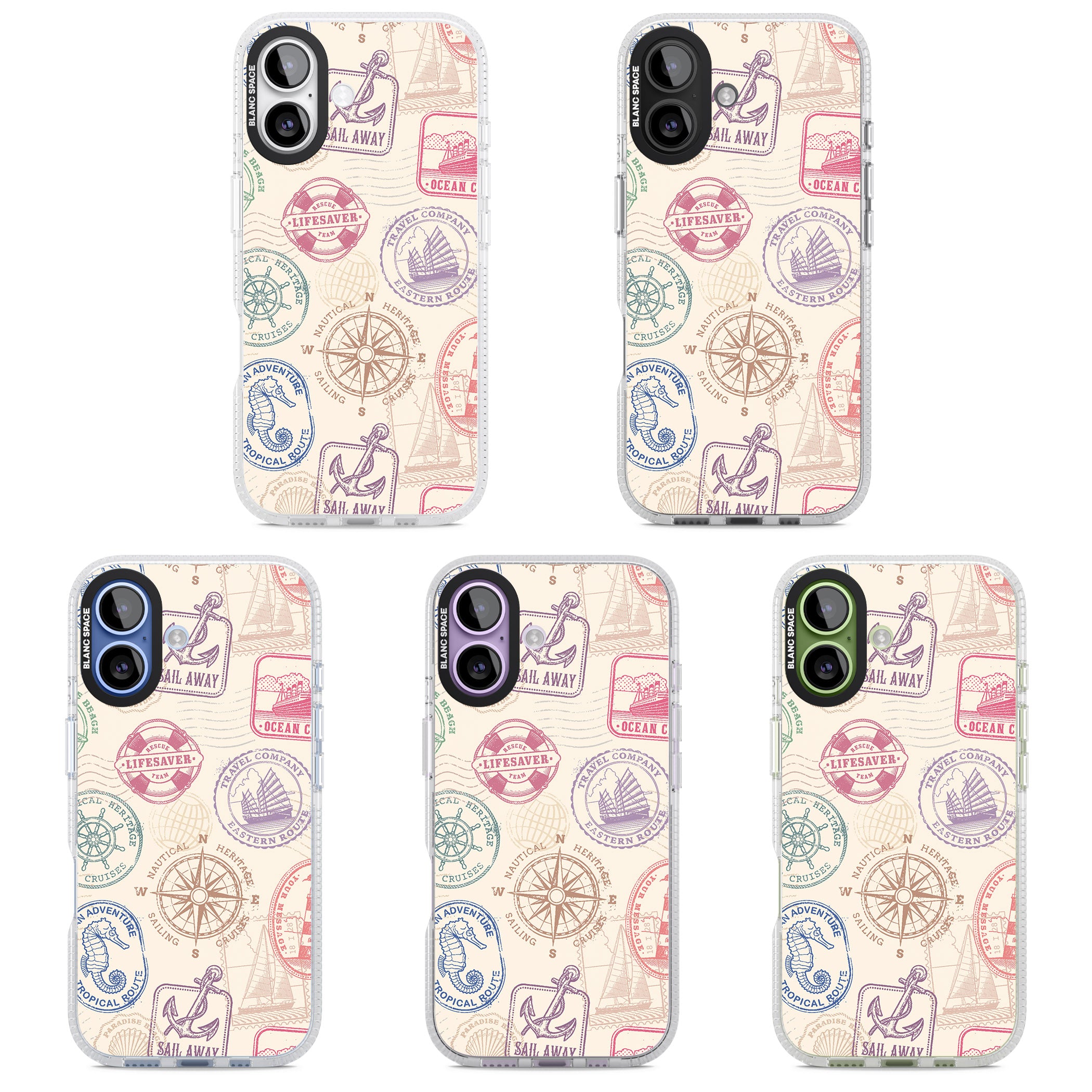 Nautical Stamps iPhone 17 Impact Air Clear Phone Case APT Impact Protection