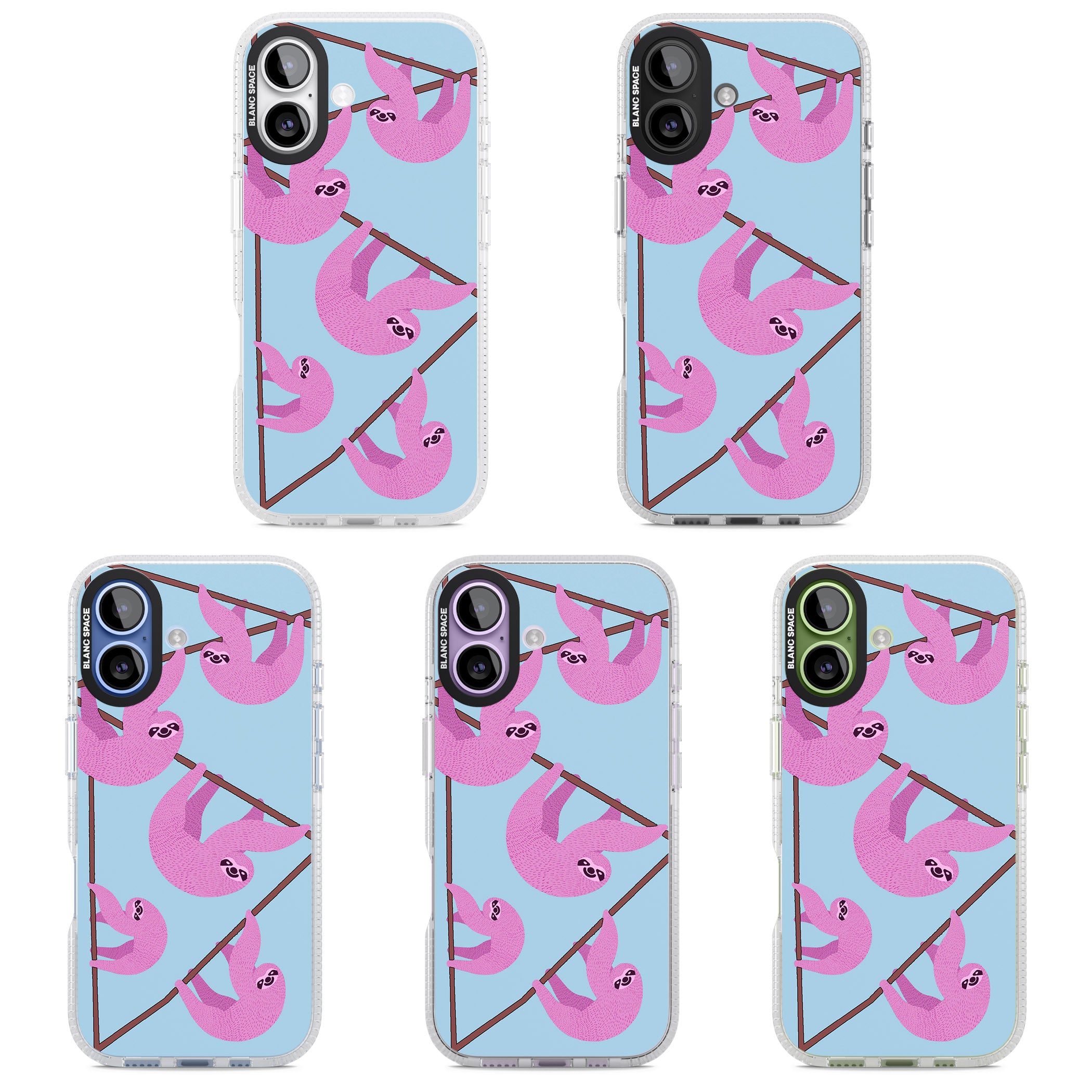 Pink Sloth iPhone 17 Impact Air Clear Phone Case APT Impact Protection
