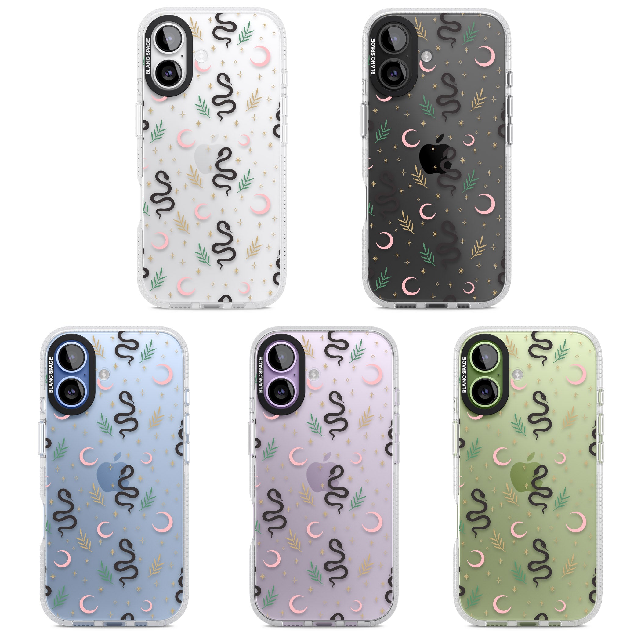 Snake & Moon Pattern iPhone 17 Impact Air Clear Phone Case APT Impact Protection