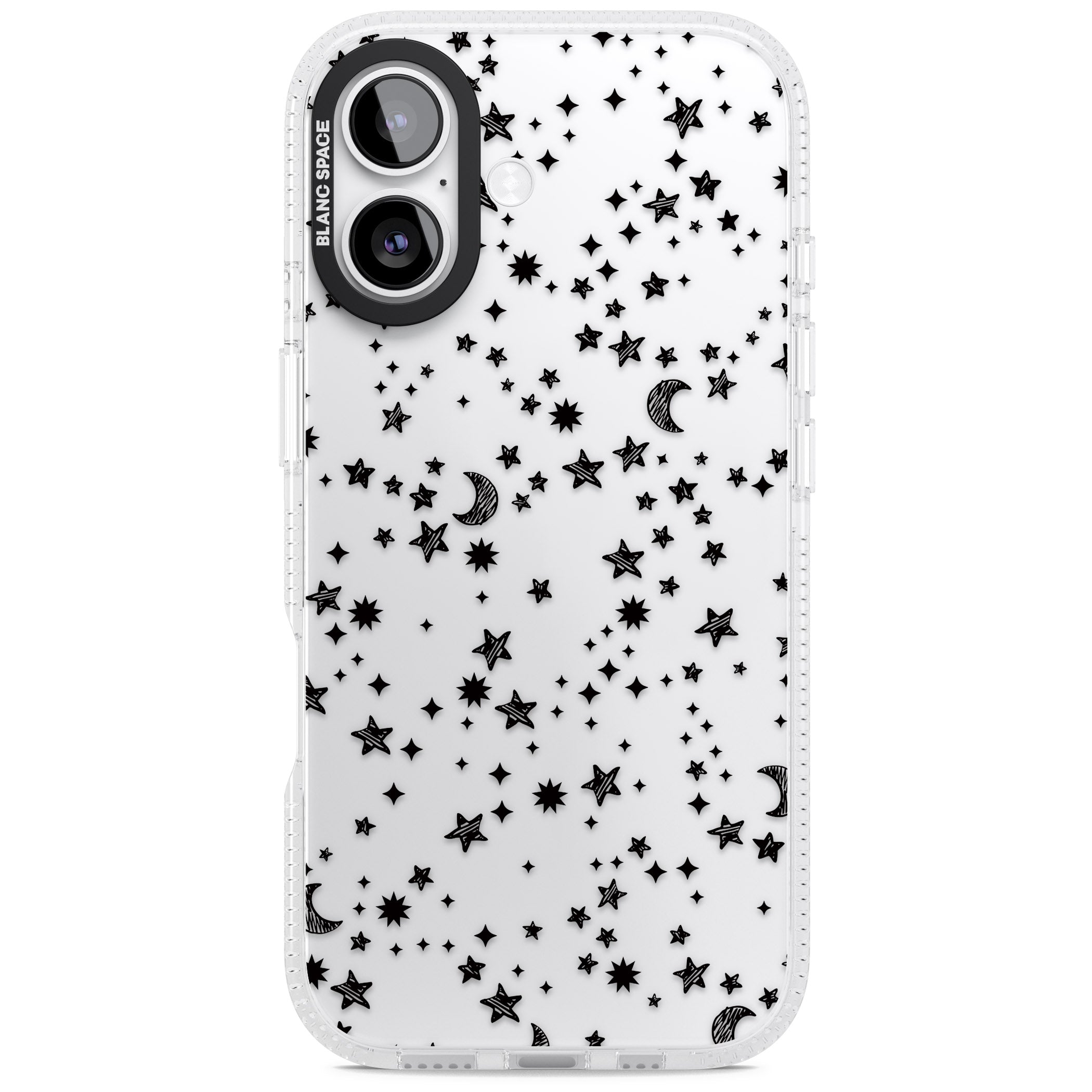 Black Cosmic Galaxy Pattern iPhone 17 Impact Air Clear Phone Case