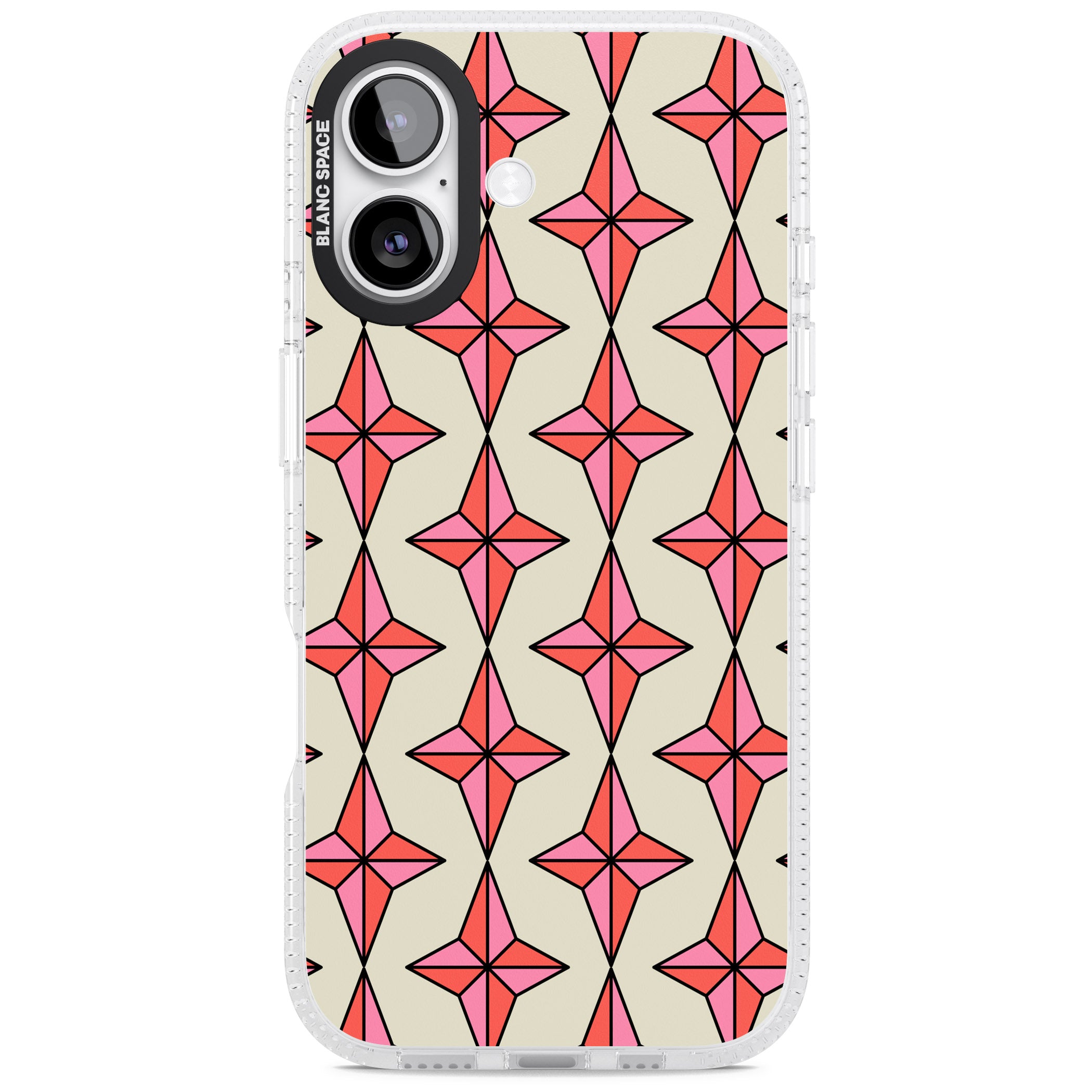 Rose Stars Pattern iPhone 17 Impact Air Clear Phone Case