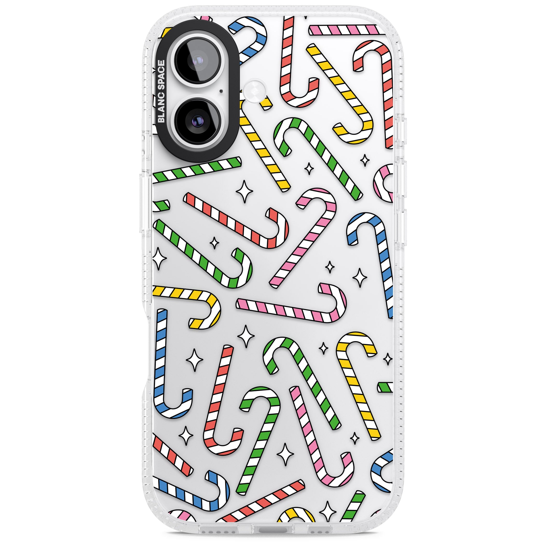 Colourful Stars & Candy Canes iPhone 17 Impact Air Clear Phone Case