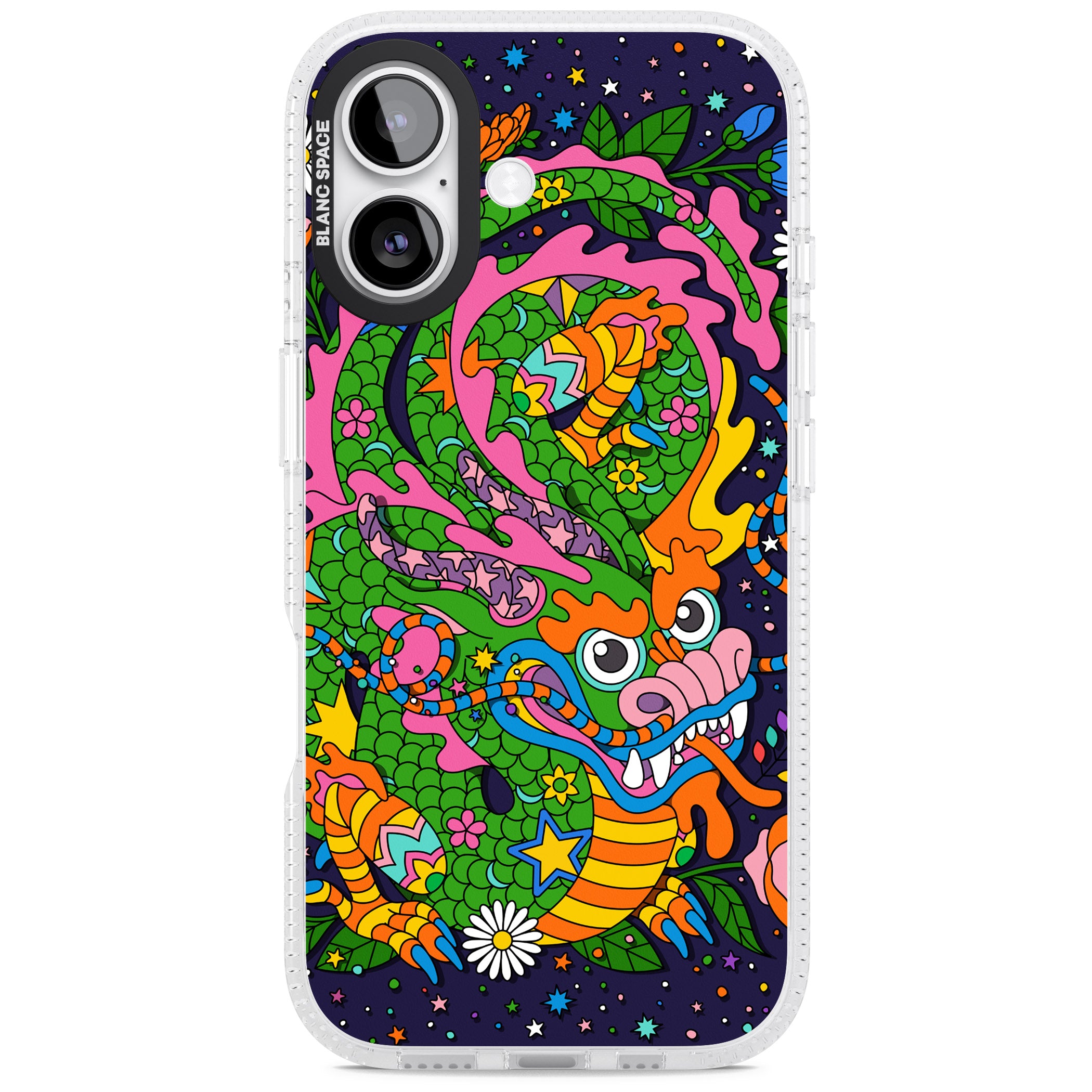 Psychedelic Jungle Dragon (Purple) iPhone 17 Impact Air Clear Phone Case