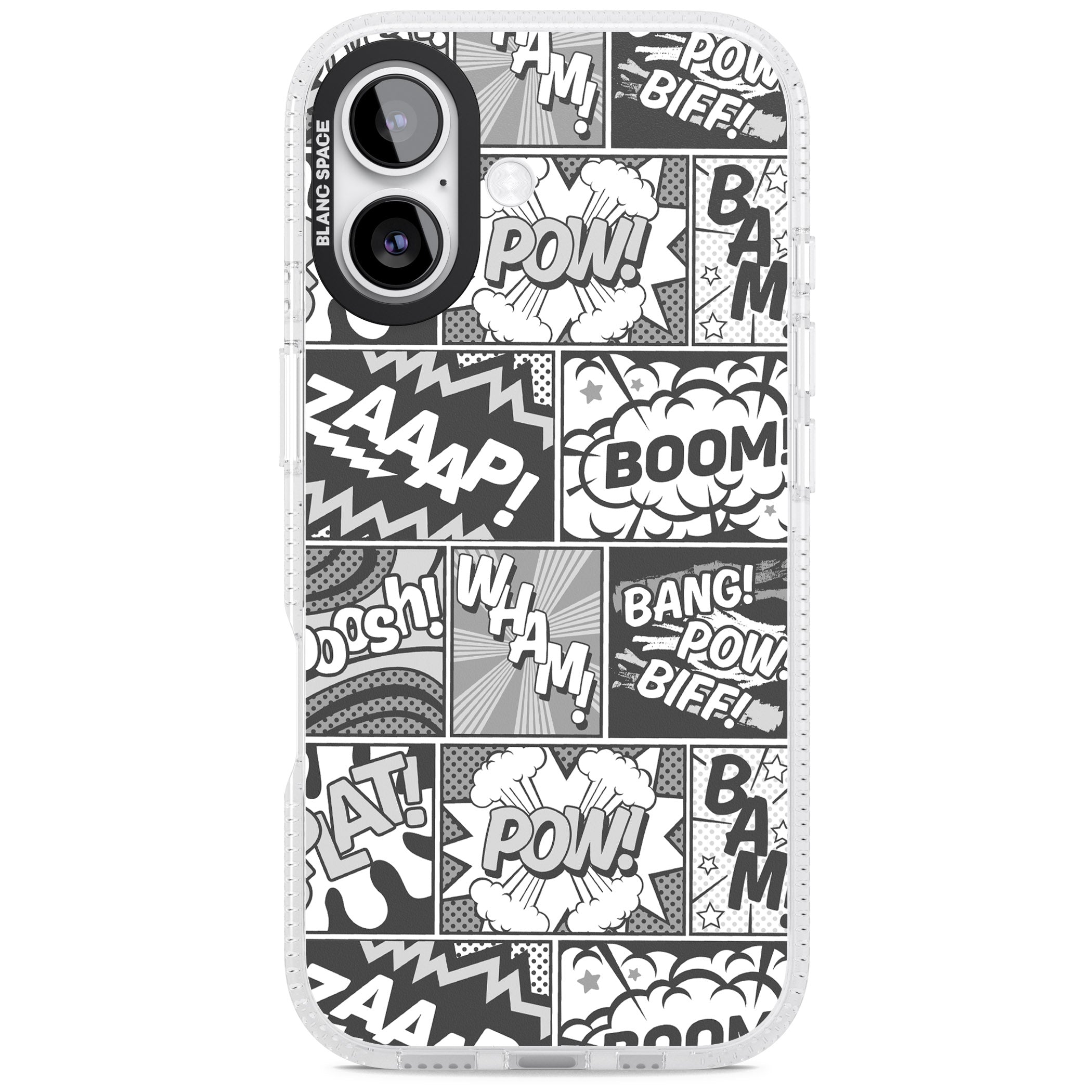 Onomatopoeia (Black & White) iPhone 17 Impact Air Clear Phone Case