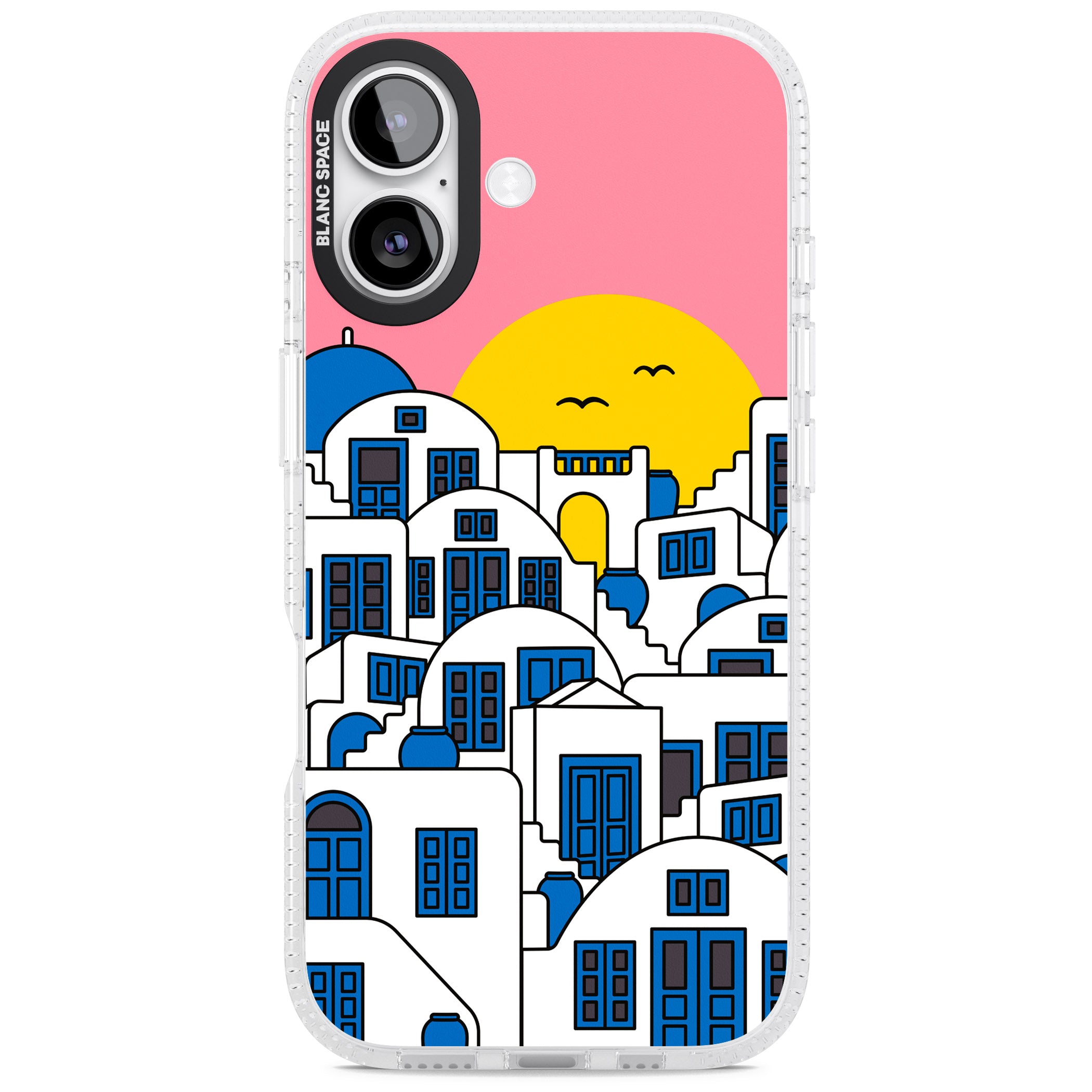 Santorini Sunset iPhone 17 Impact Air Clear Phone Case