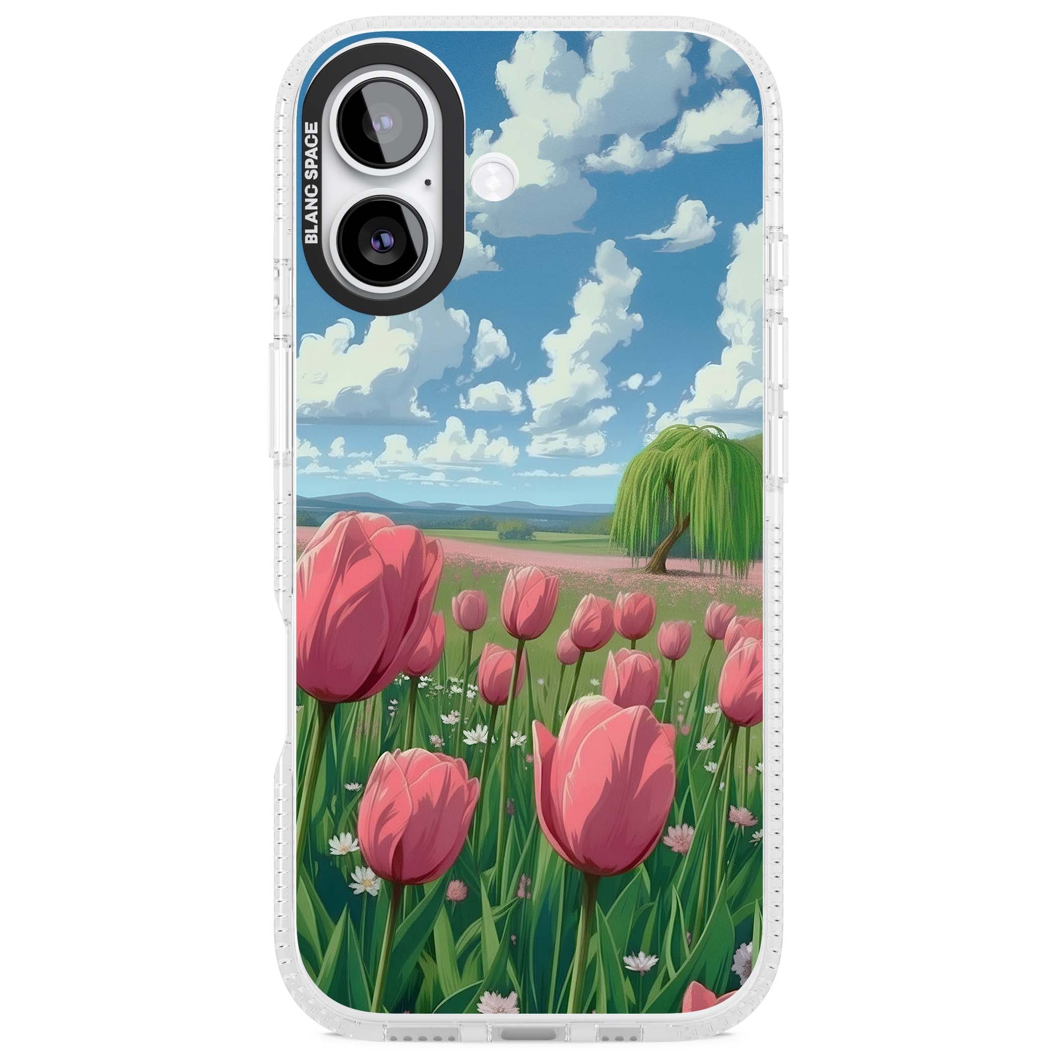 Willow By The Pink Tulips floral iPhone case | Clear Case Impact Air case for iPhone 17