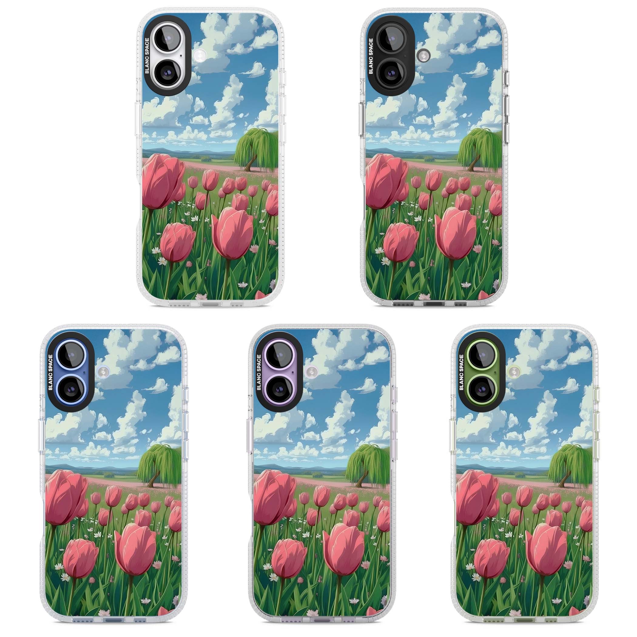 Willow By The Pink Tulips floral iPhone case | Clear Case Impact Air case for iPhone 17