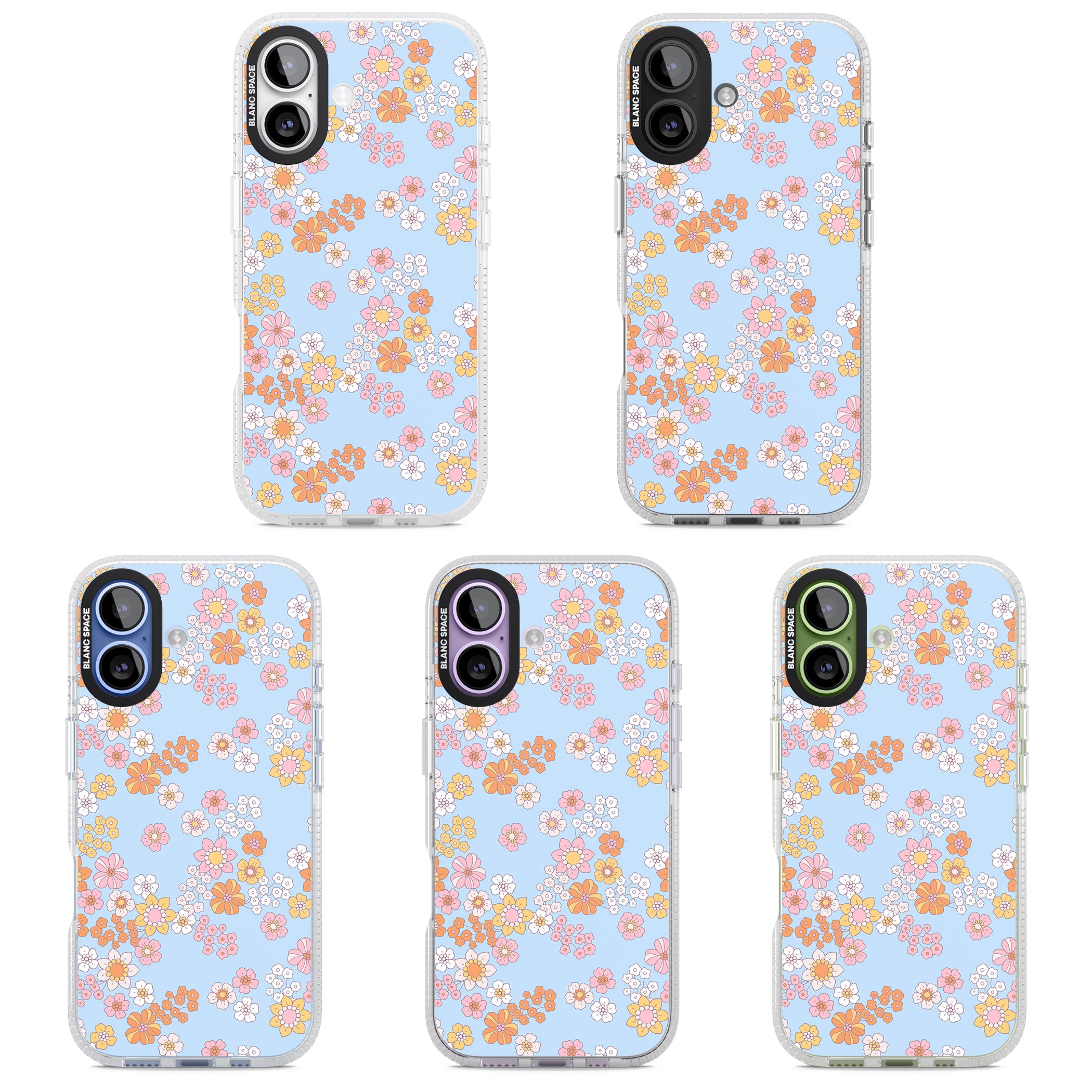 Lake Blue Flower Mix iPhone 17 Impact Air Clear Phone Case APT Impact Protection