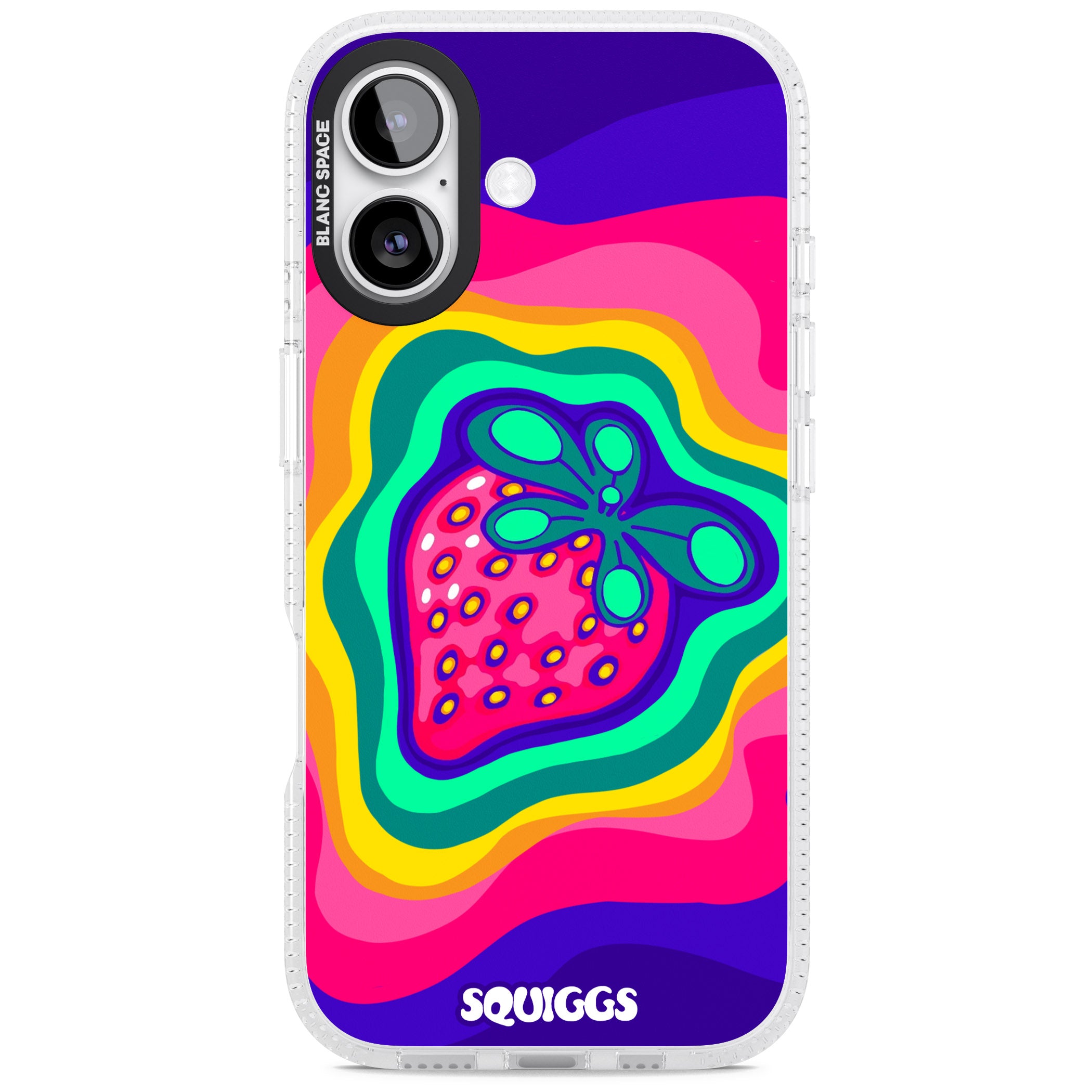 Strawberry Rainbow iPhone 17 Impact Air Clear Phone Case