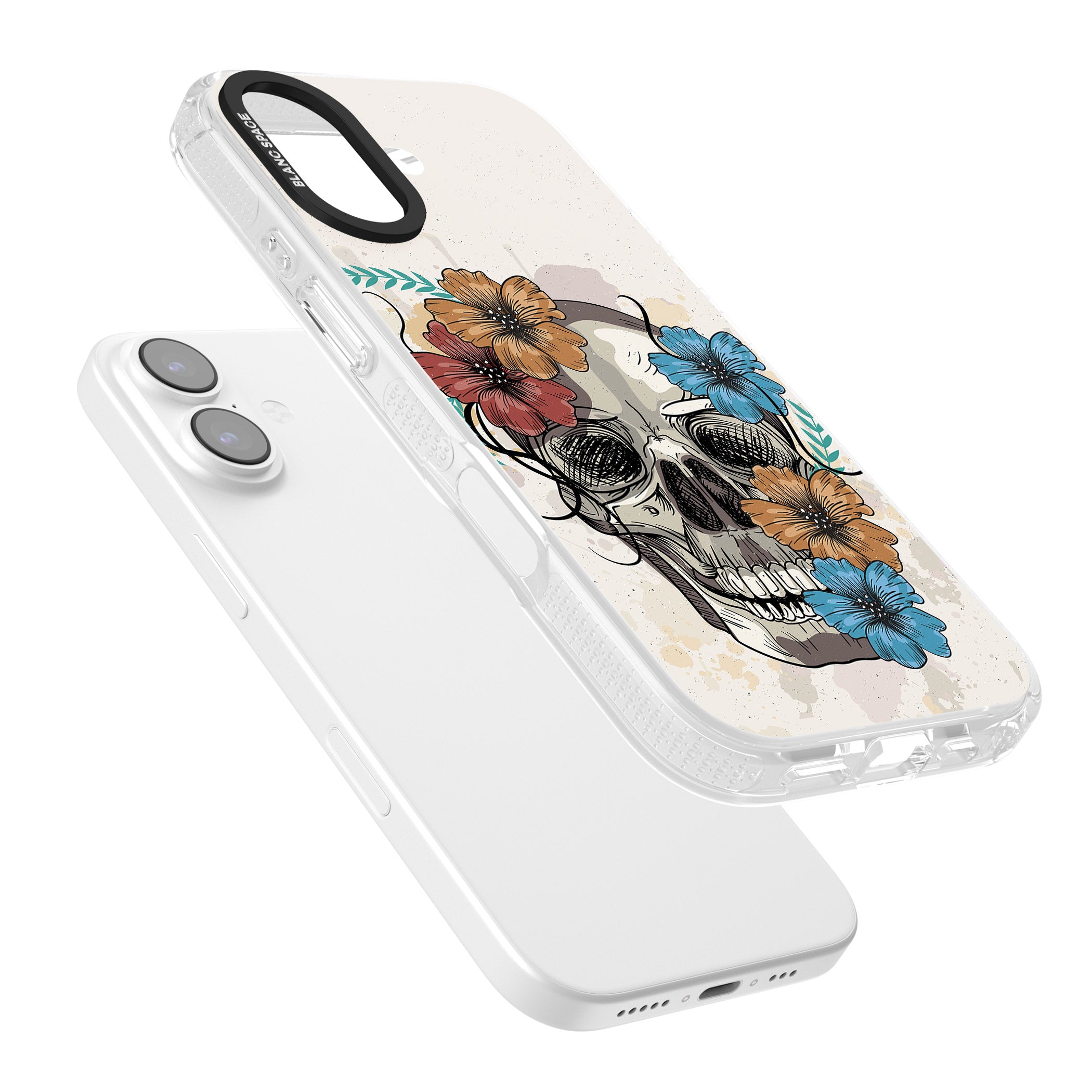 Sugar Skull Floral iPhone 17 Impact Air Clear Phone Case Colours
