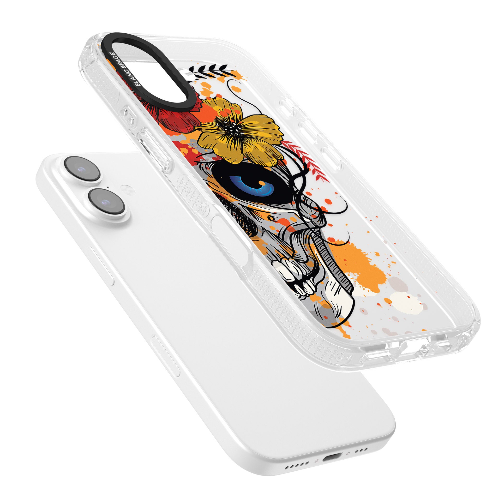 Sugar Skull Flowers iPhone 17 Impact Air Clear Phone Case Colours