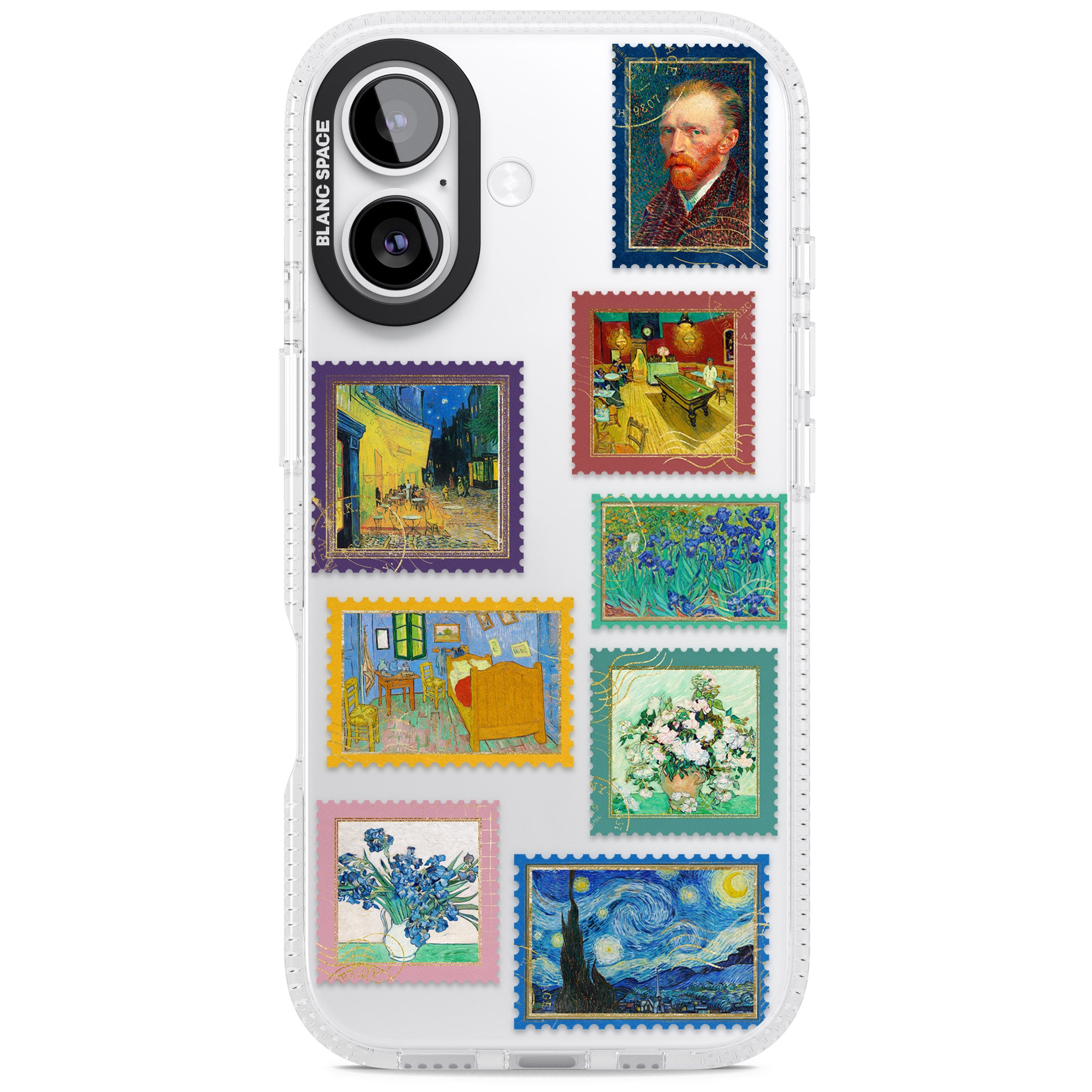 Colourful Vintage Art Stamps iPhone 17 Impact Air Clear Phone Case
