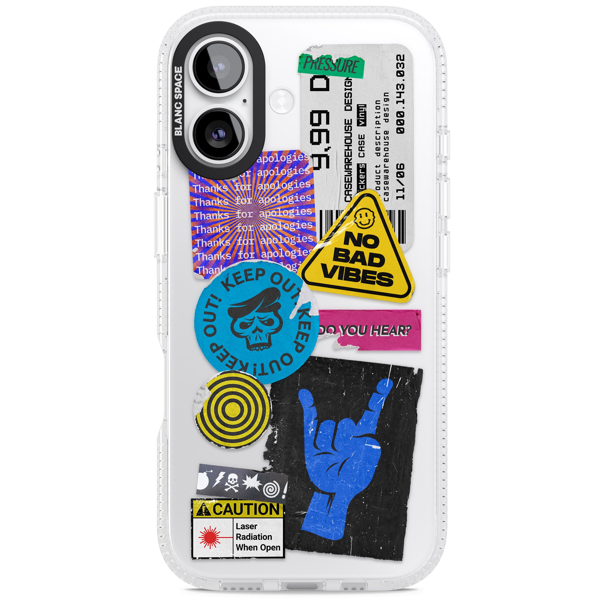 No Bad Vibes Sticker Mix iPhone 17 Impact Air Clear Phone Case