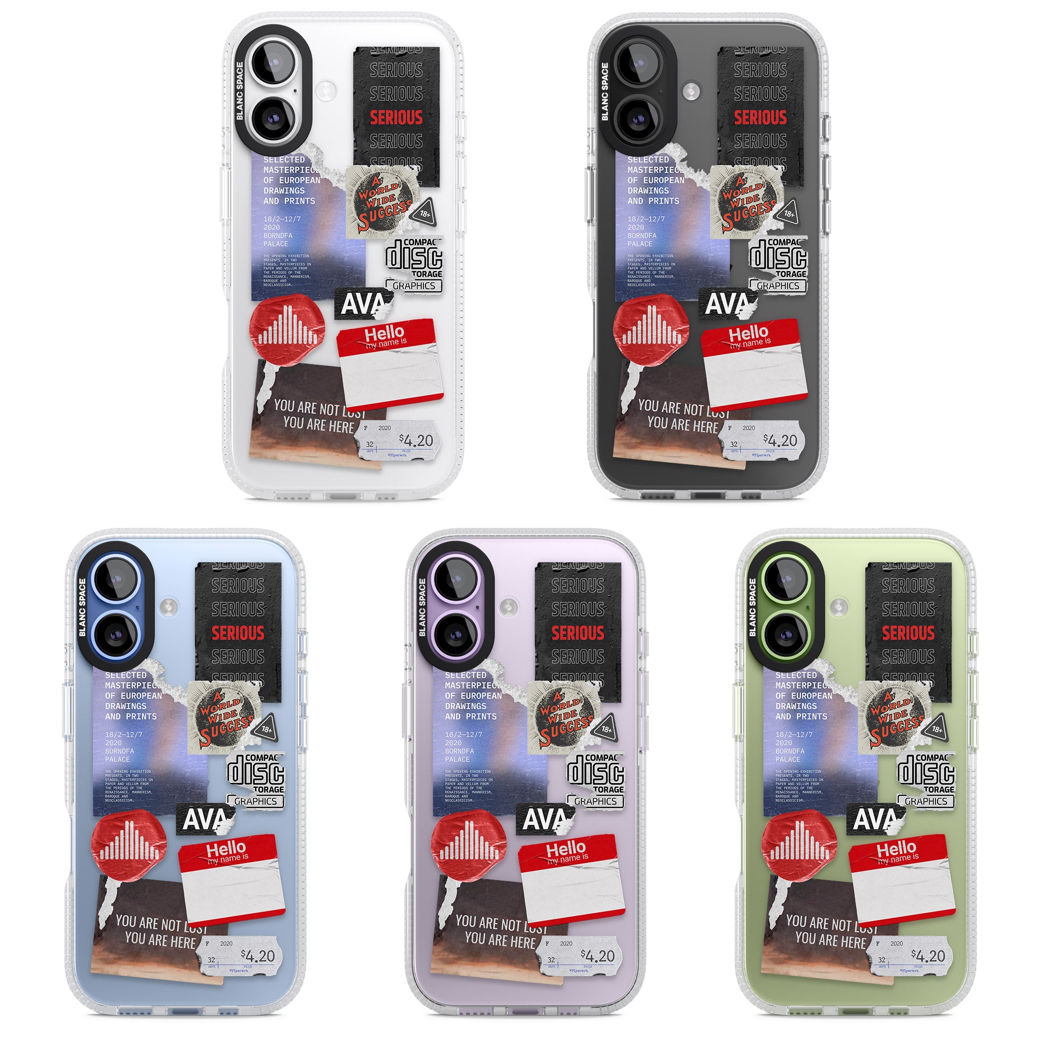 Red & Black Sticker Mix iPhone 17 Impact Air Clear Phone Case APT Impact Protection