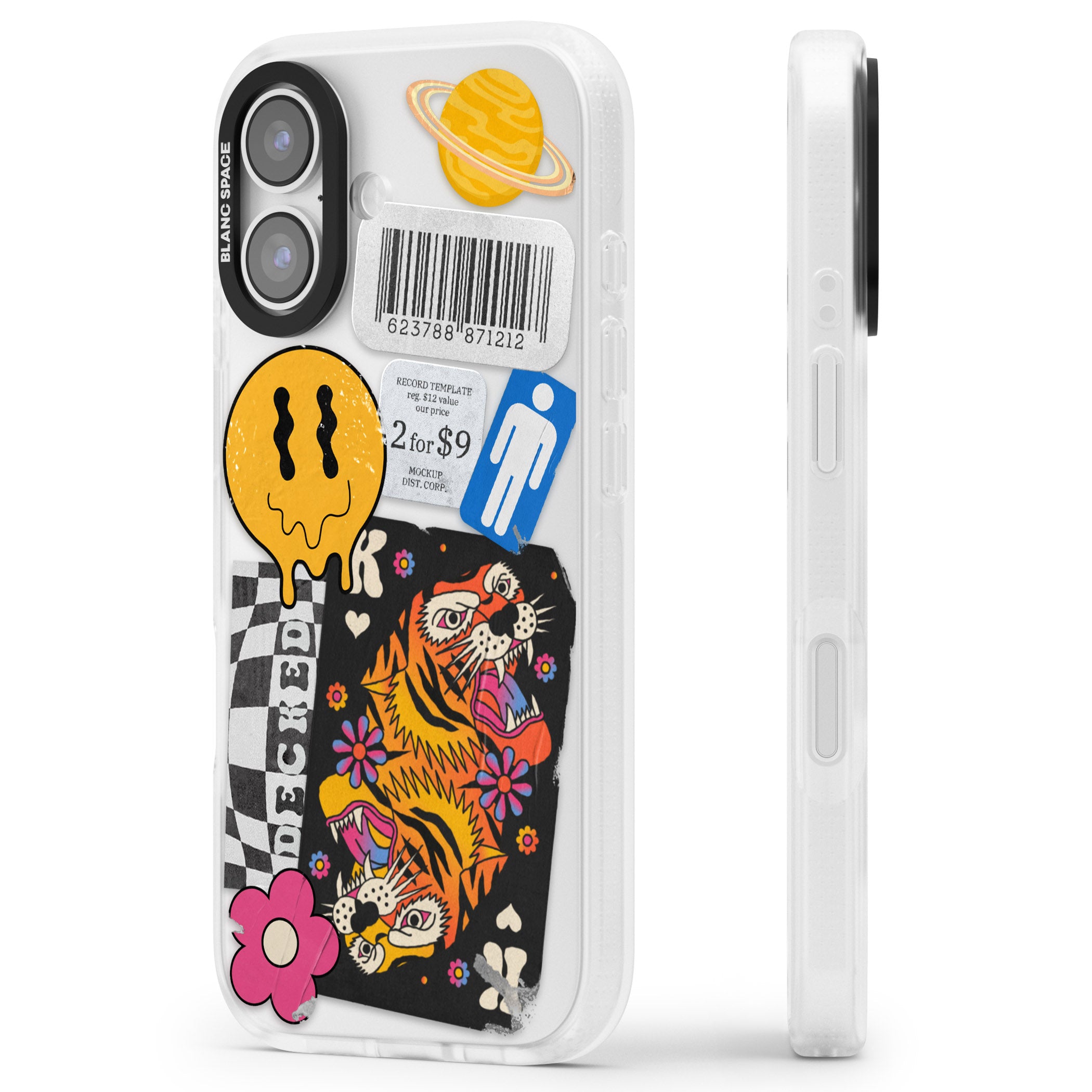 Electric Vibes iPhone 17 Impact Air Clear Phone Case Side Profile