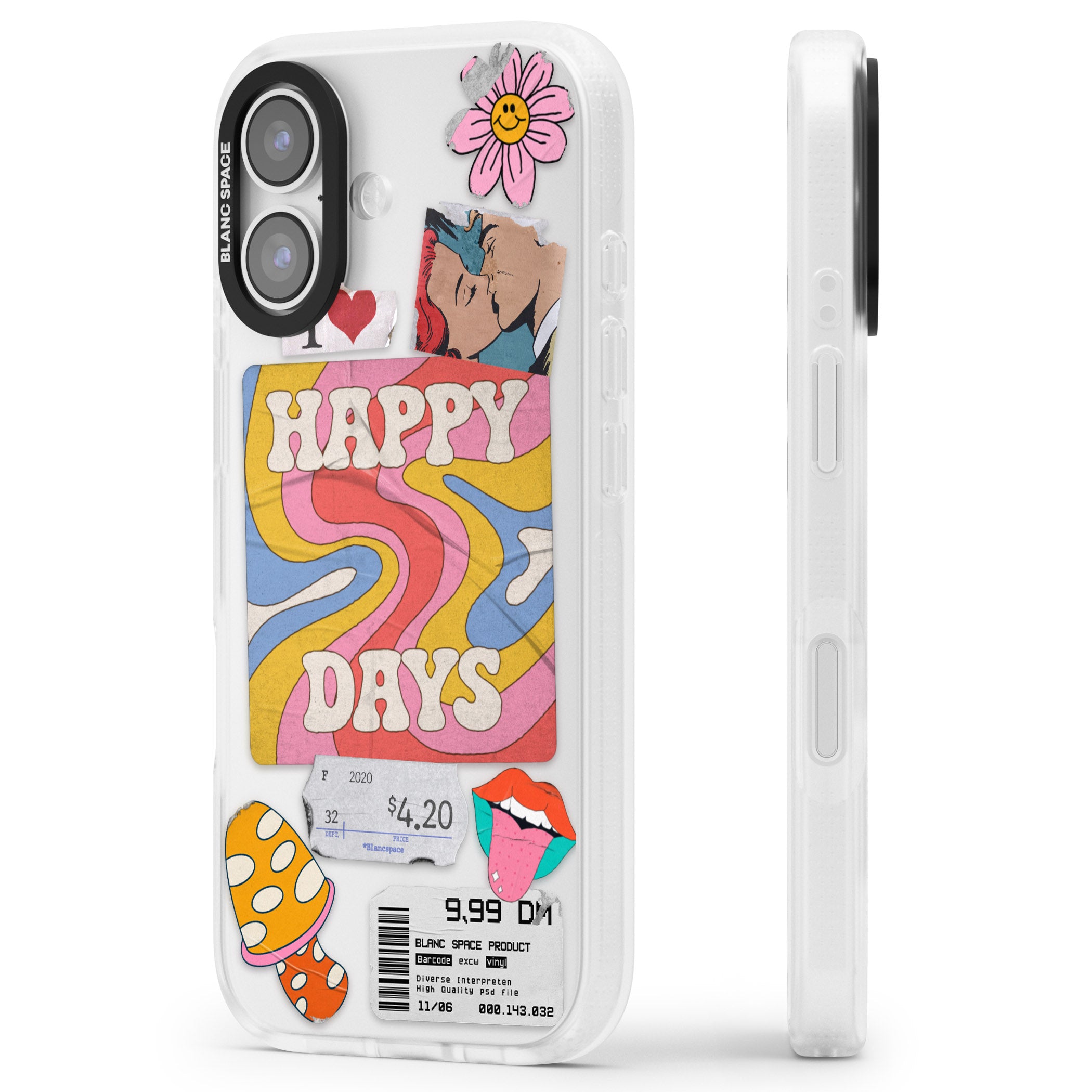 Groovy Trip iPhone 17 Impact Air Clear Phone Case Side Profile