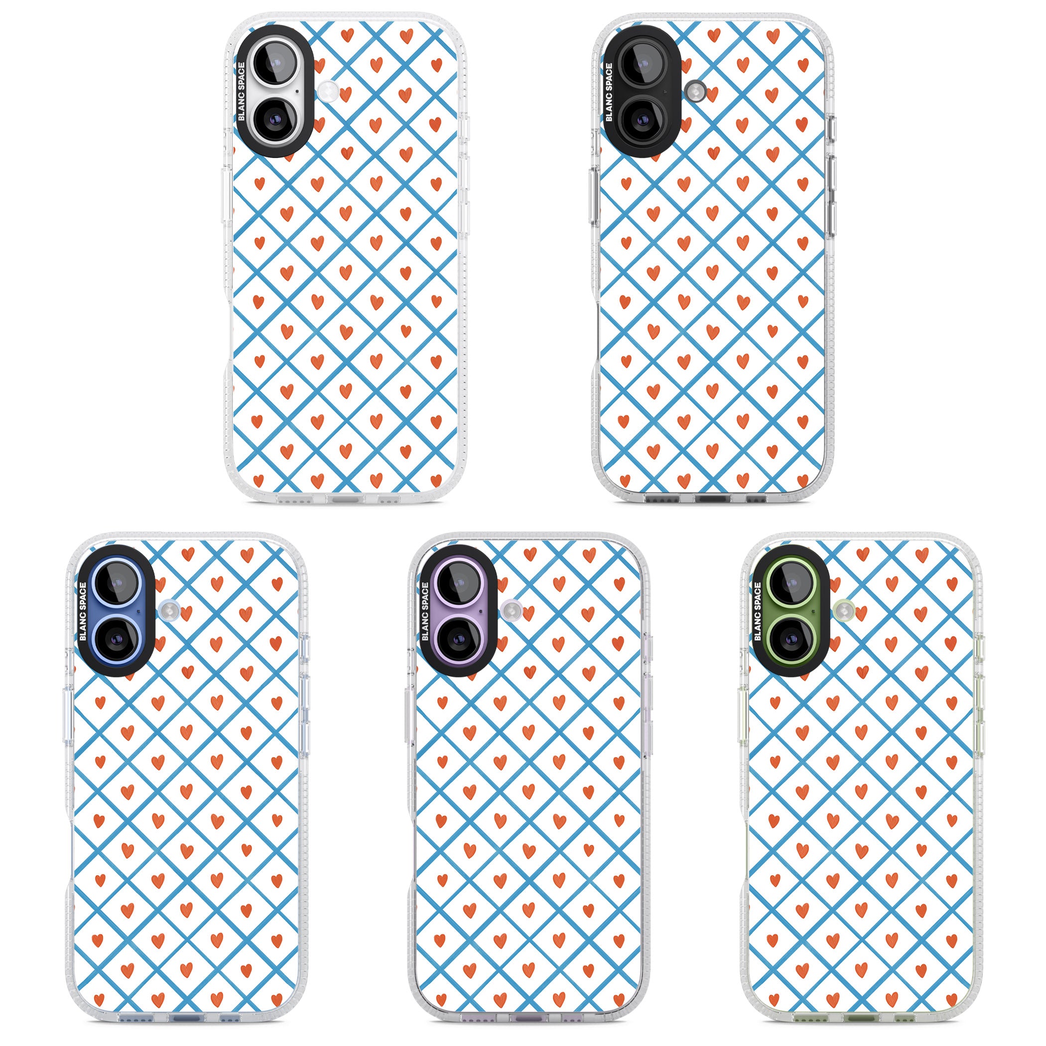 Lattice Love Hearts iPhone 17 Impact Air Clear Phone Case APT Impact Protection