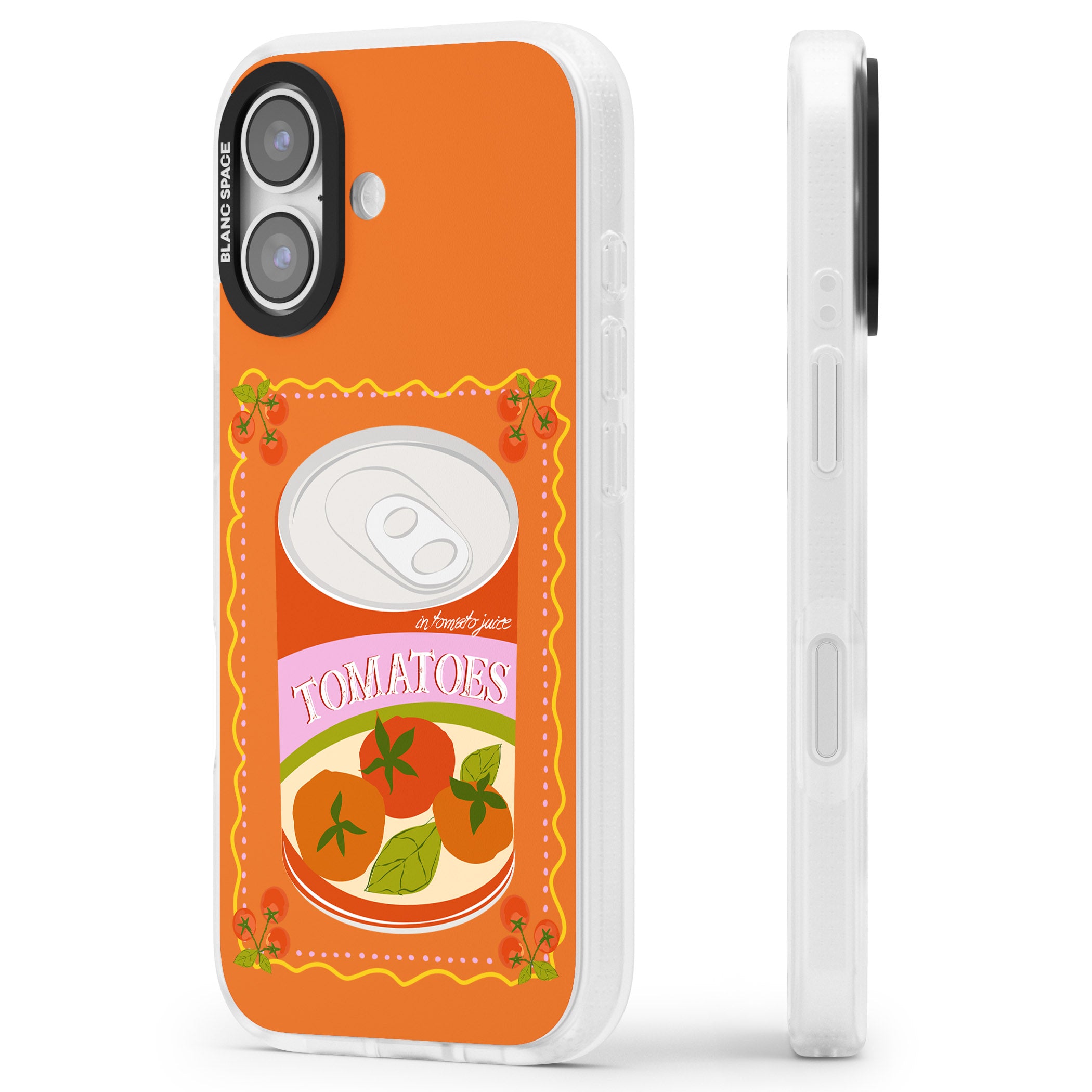 Tomato Soup Can iPhone 17 Impact Air Clear Phone Case Side Profile