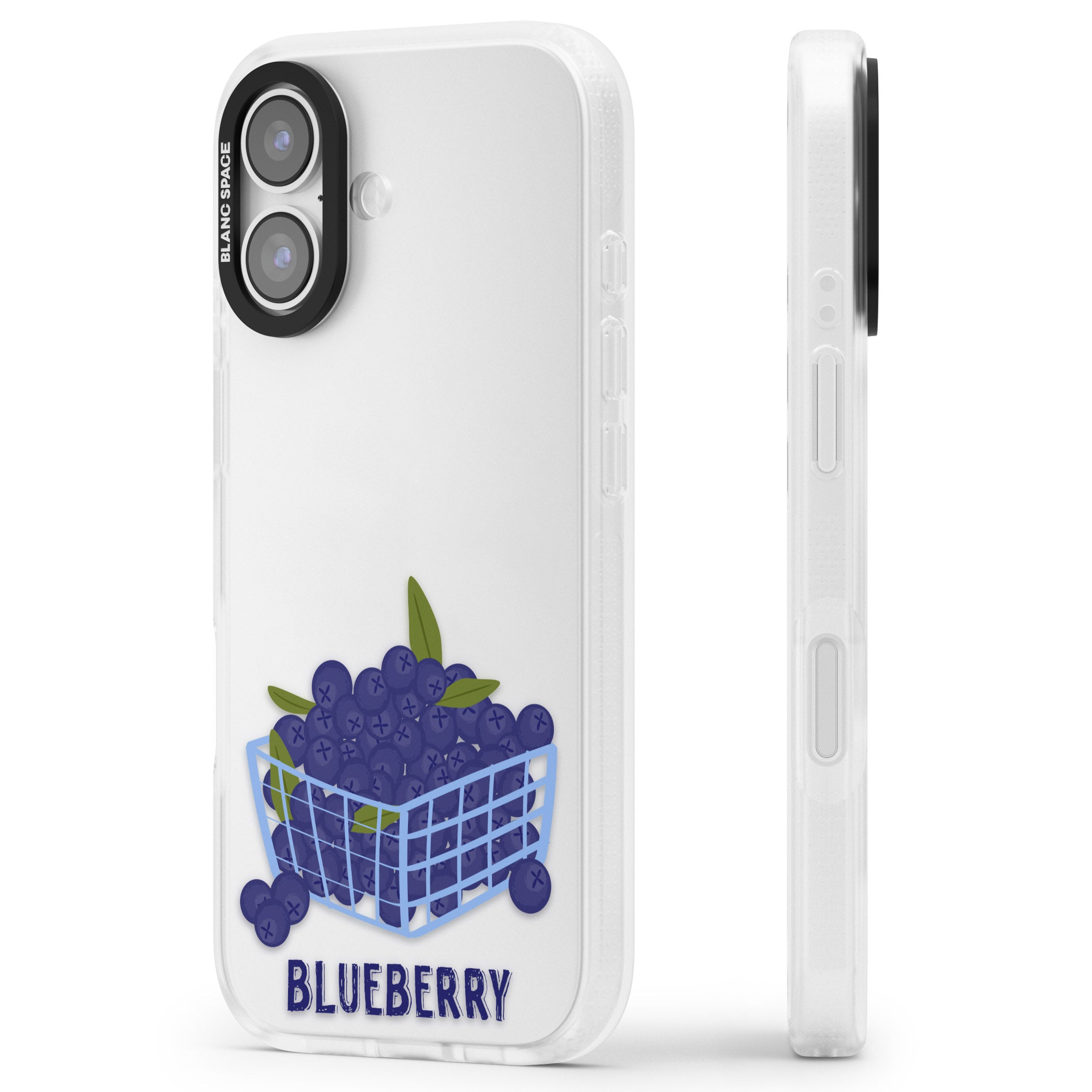 Blueberry Basket iPhone 17 Impact Air Clear Phone Case Side Profile