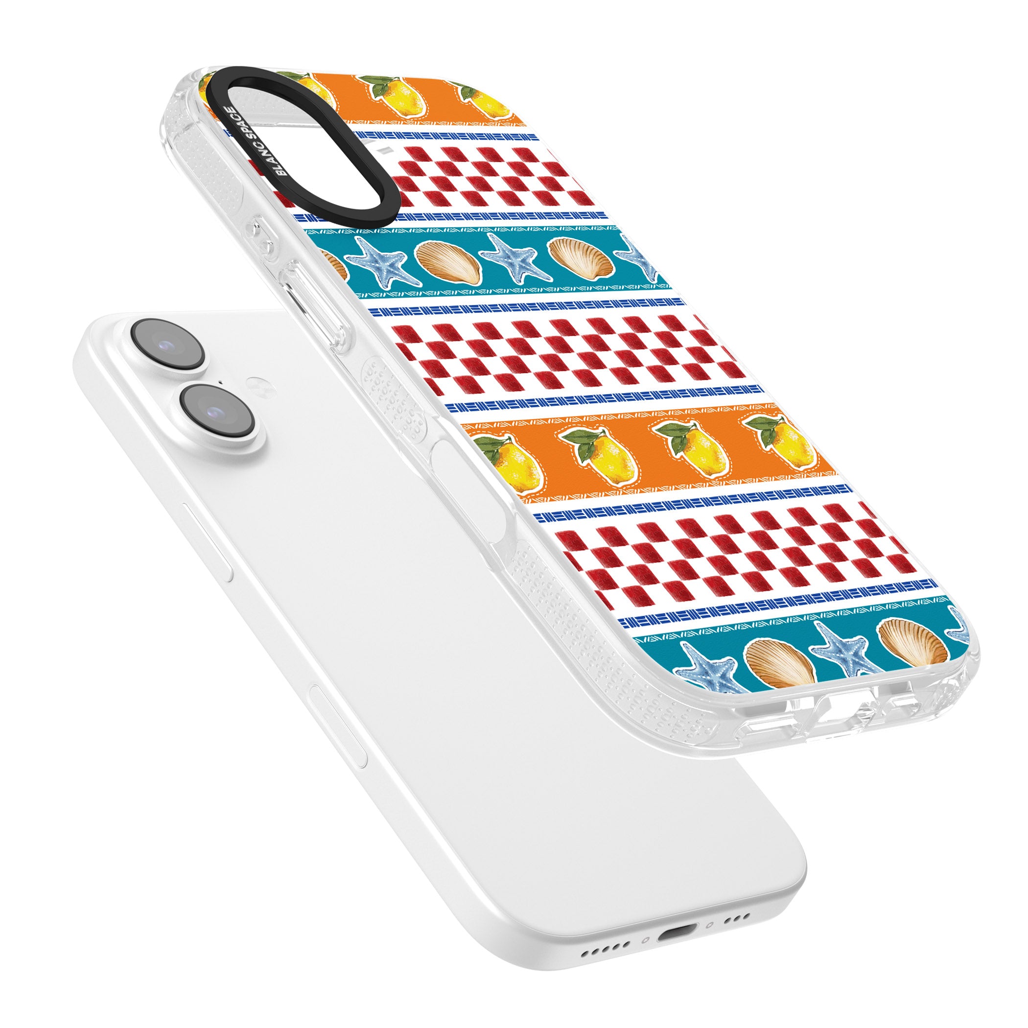 Coastal Italian Check Pattern iPhone 17 Impact Air Clear Phone Case Colours