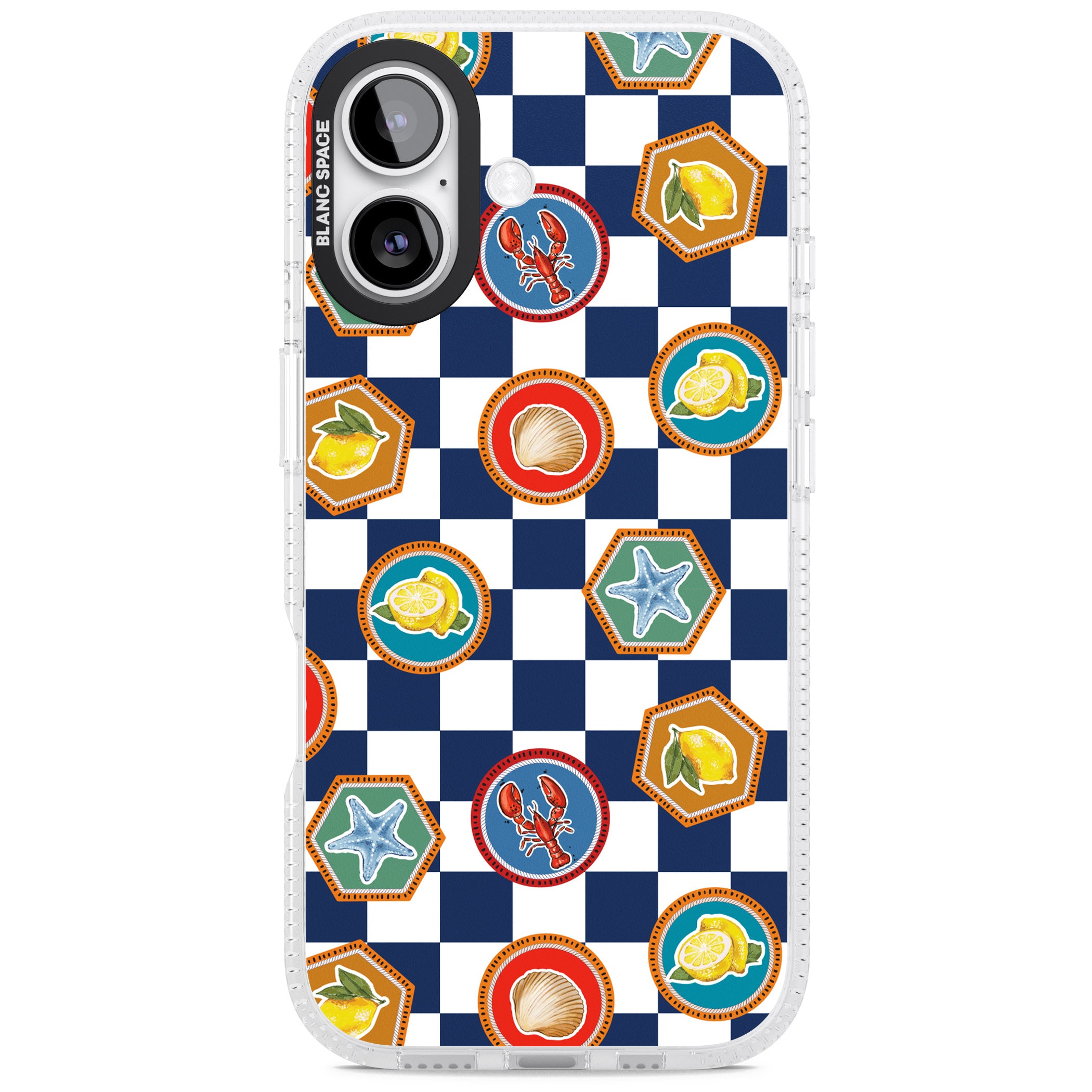 Coastal Check Pattern iPhone 17 Impact Air Clear Phone Case