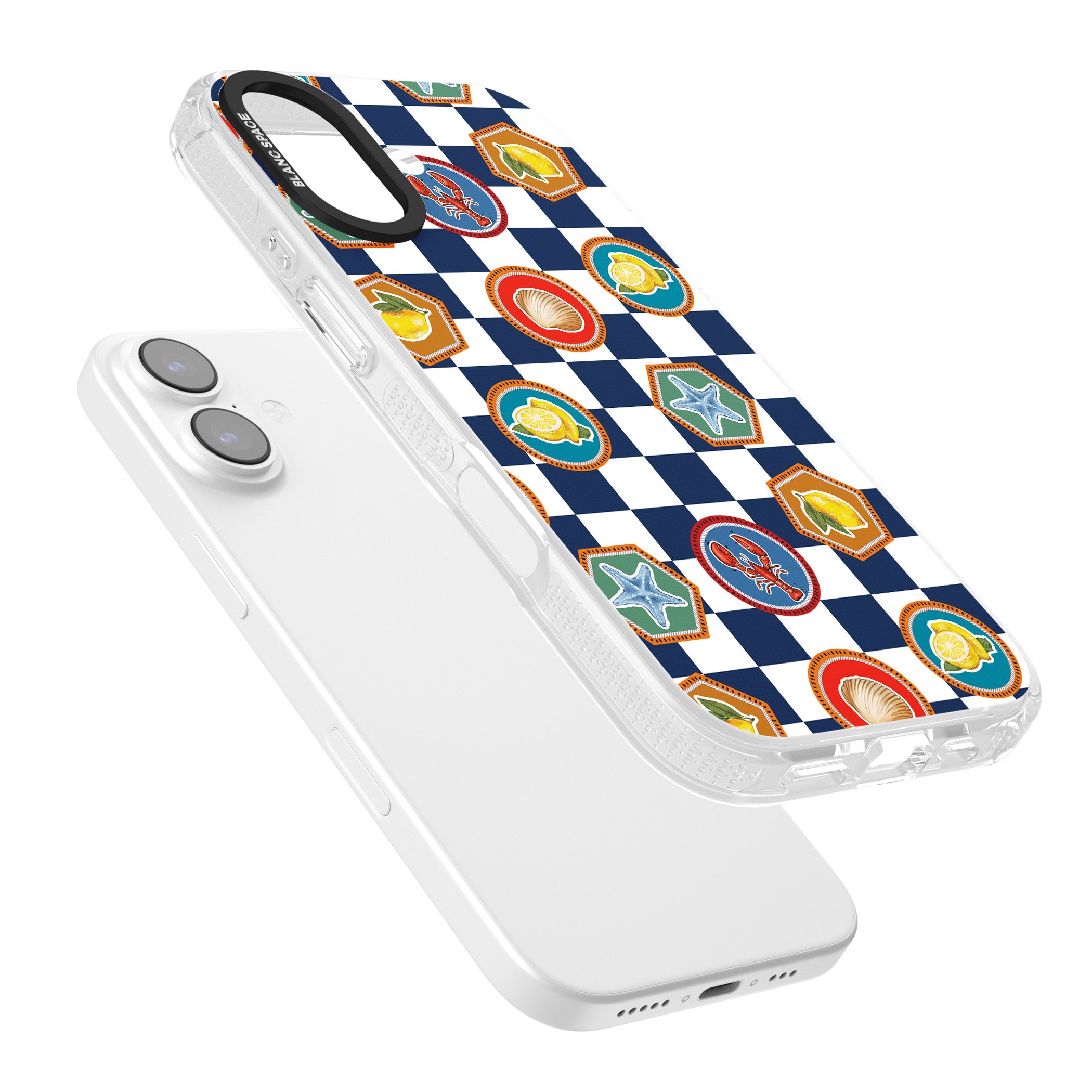 Coastal Check Pattern iPhone 17 Impact Air Clear Phone Case Colours