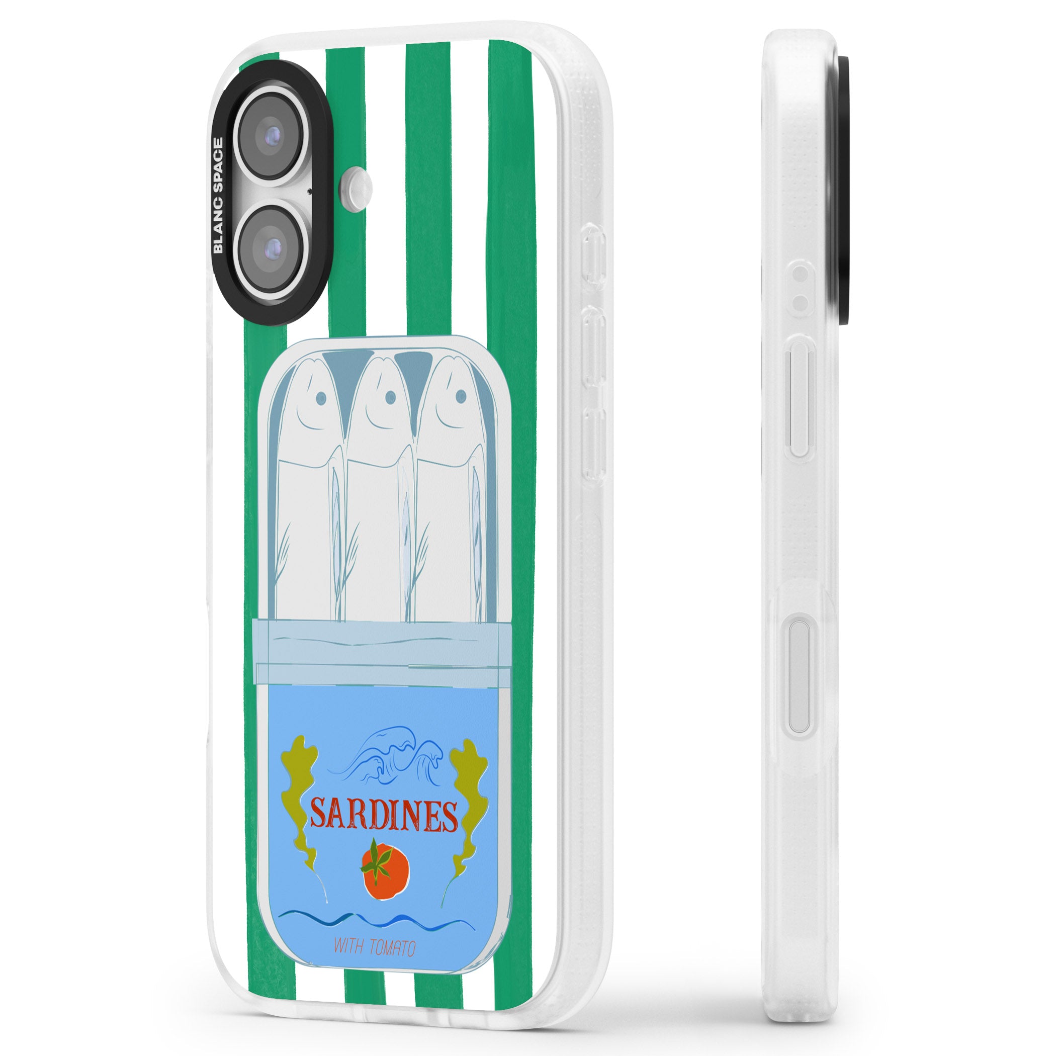 Italian Coastal Sardines iPhone 17 Impact Air Clear Phone Case Side Profile
