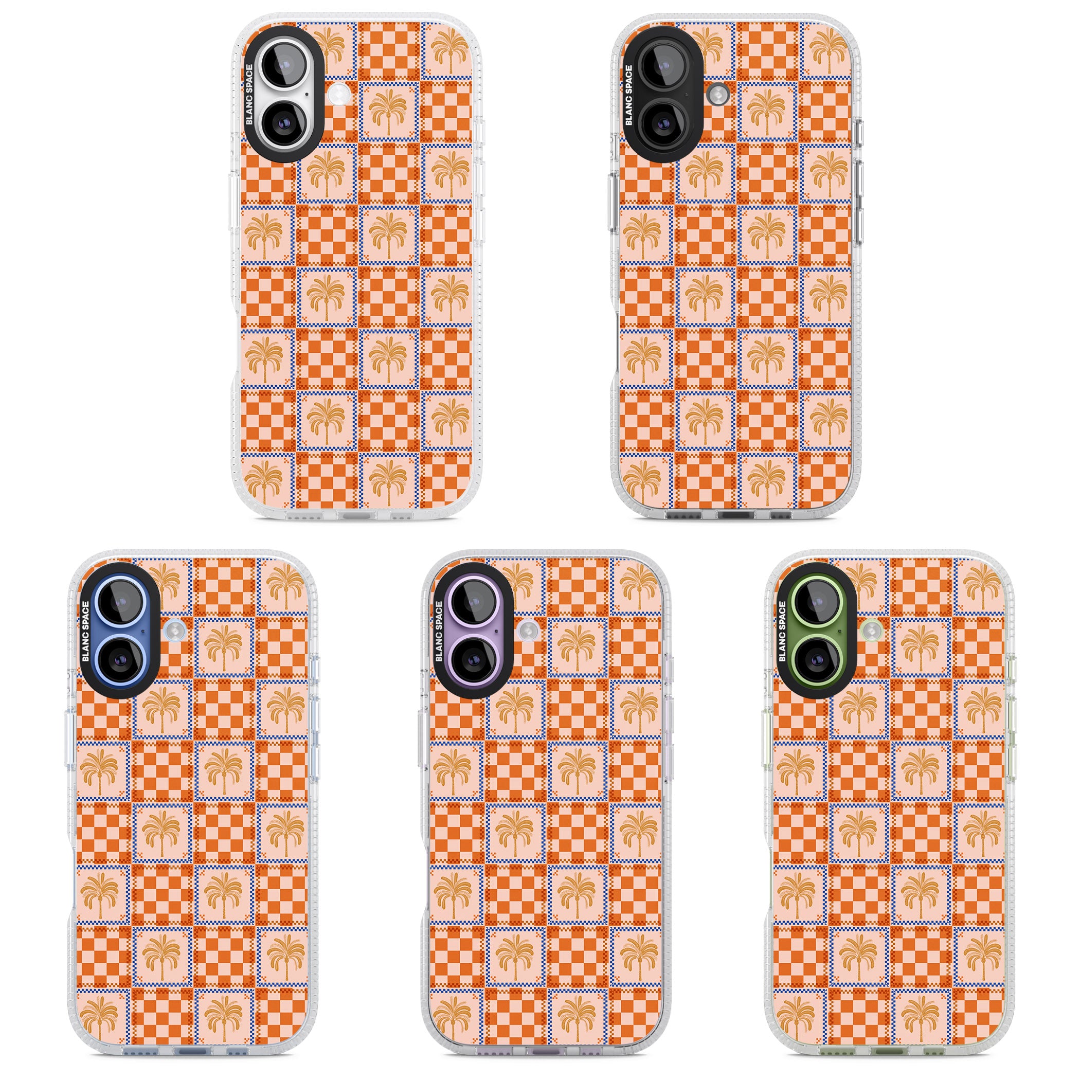 Terracotta Summer Checked iPhone 17 Impact Air Clear Phone Case APT Impact Protection