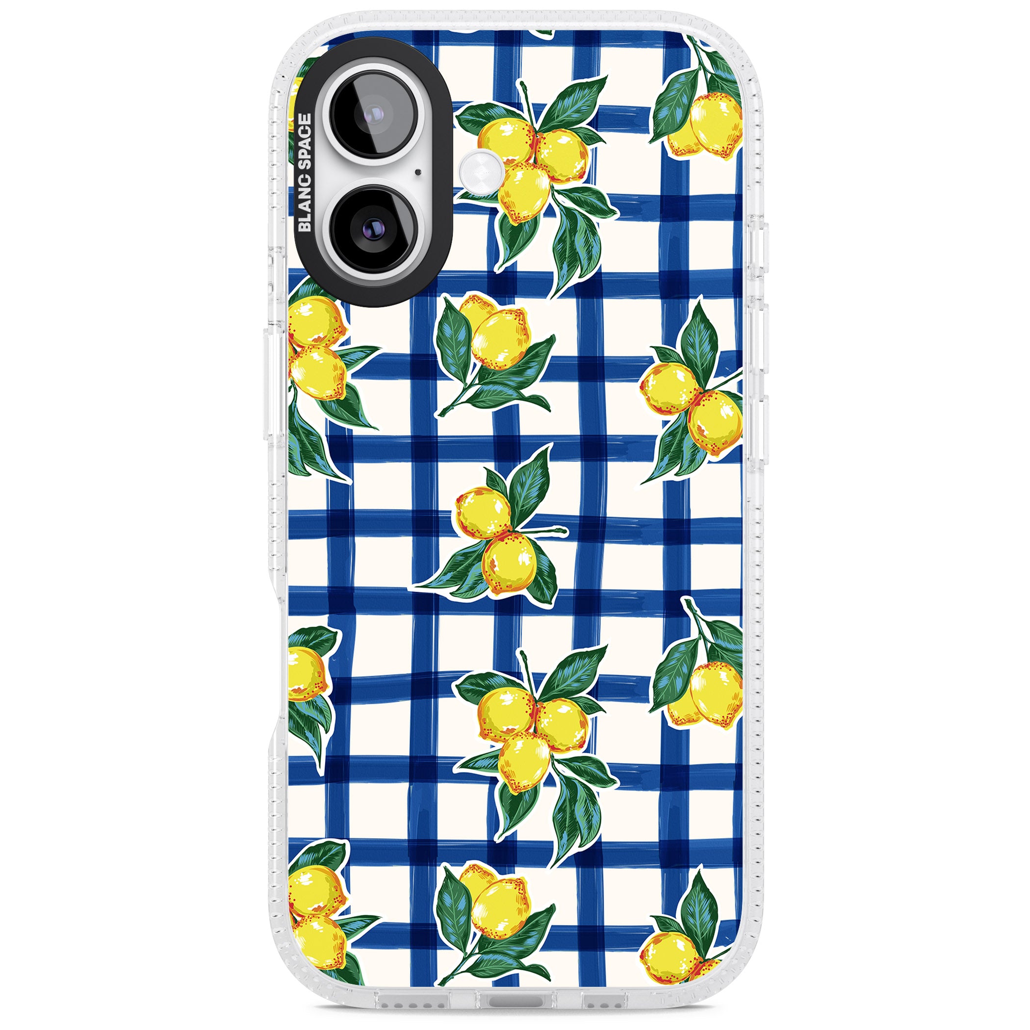Lemon Gingham iPhone 17 Impact Air Clear Phone Case