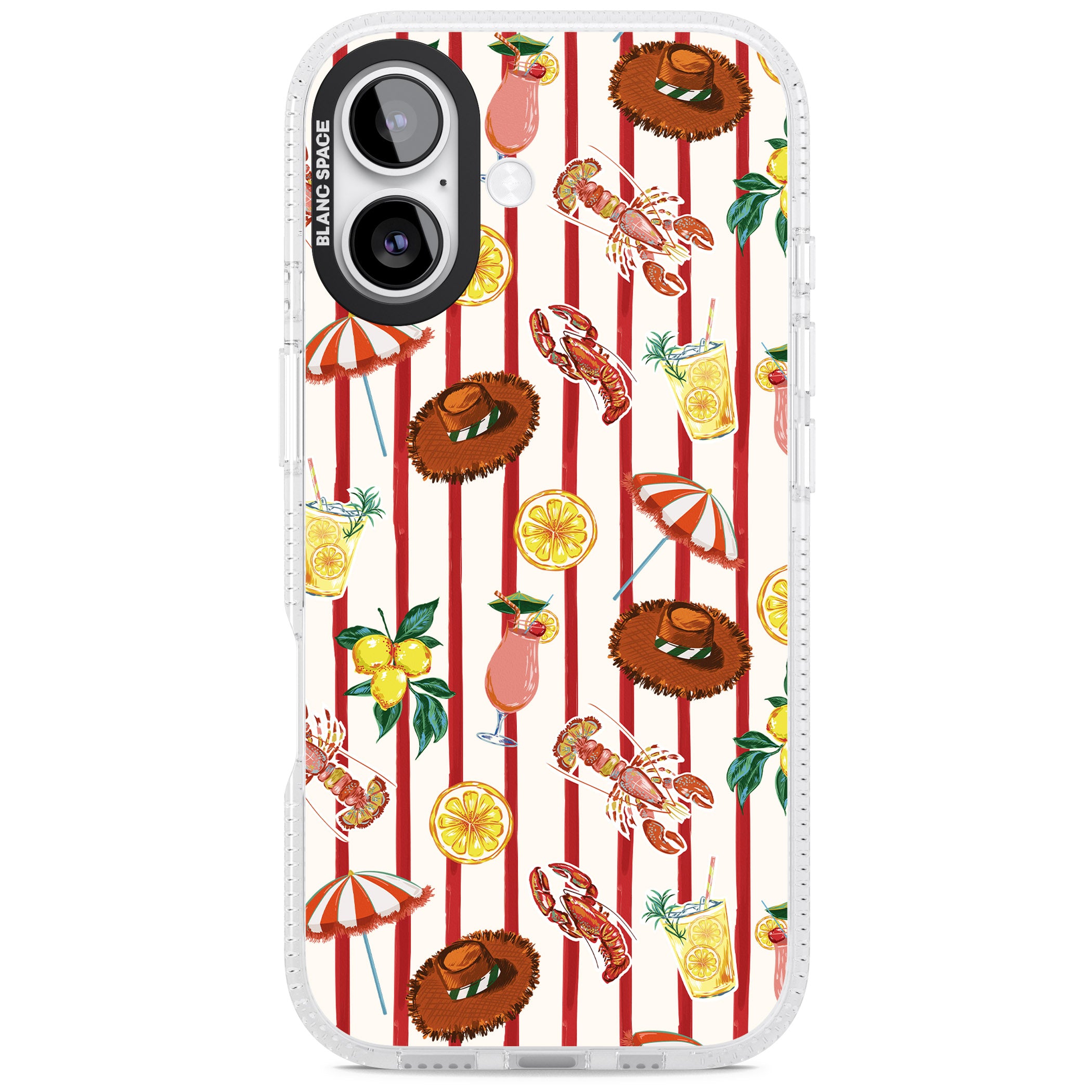 Italian Beach Pattern iPhone 17 Impact Air Clear Phone Case