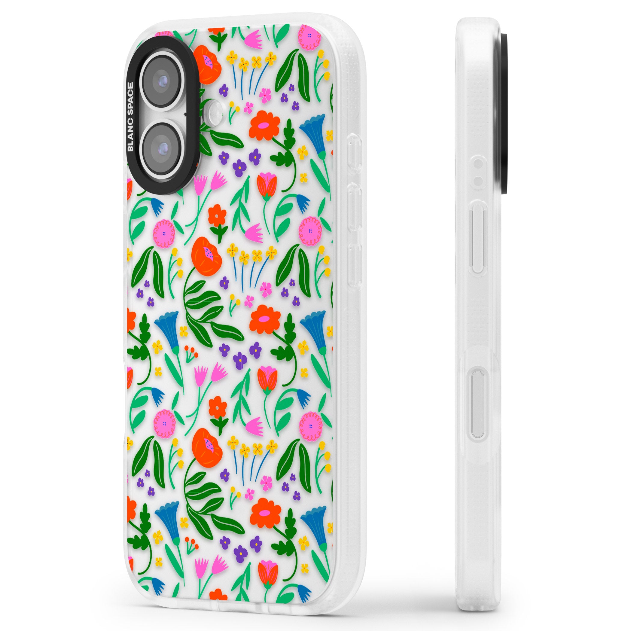 Summer Floral Fiesta iPhone 17 Impact Air Clear Phone Case Side Profile