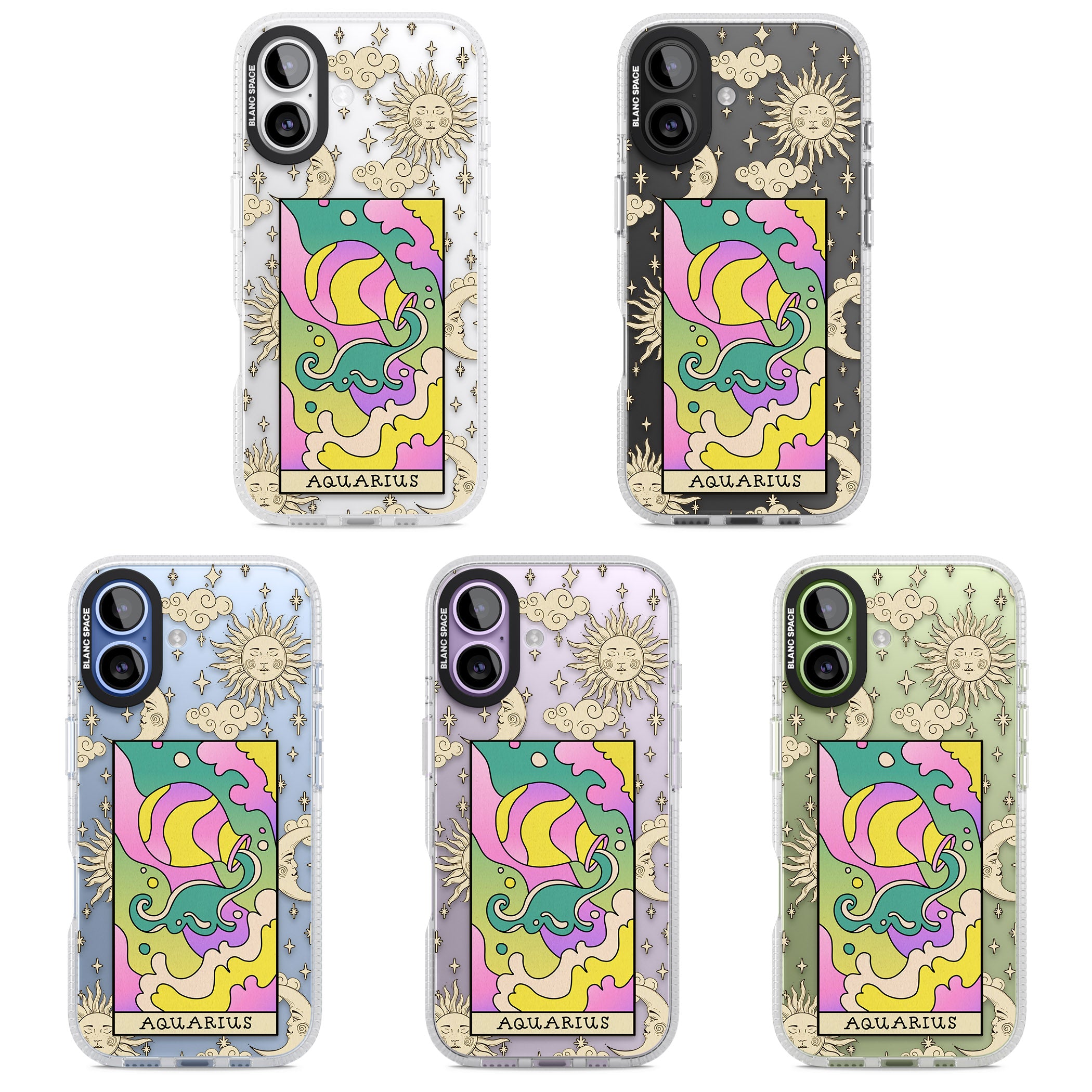Celestial Zodiac Aquarius iPhone 17 Impact Air Clear Phone Case APT Impact Protection