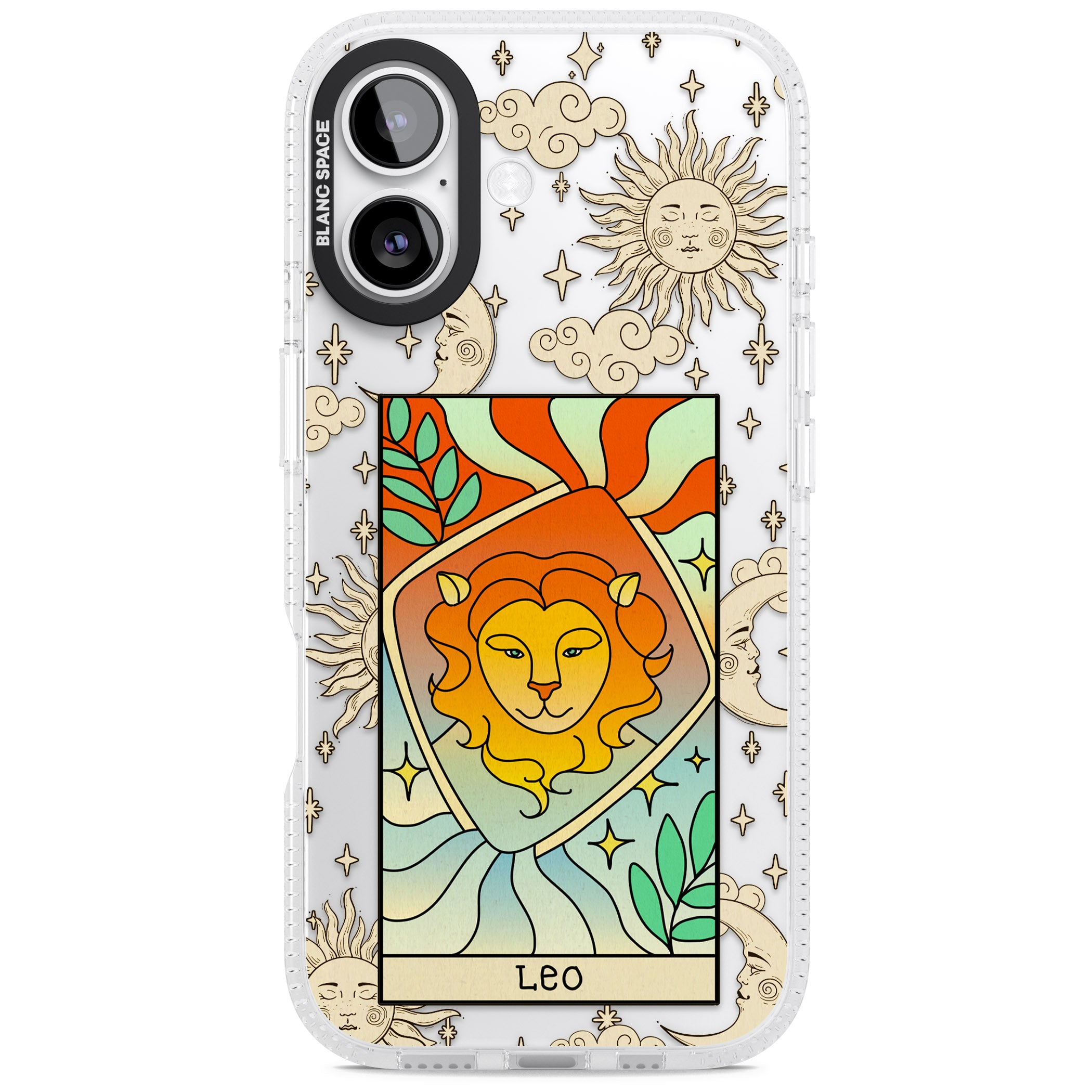 Celestial Zodiac Leo iPhone 17 Impact Air Clear Phone Case