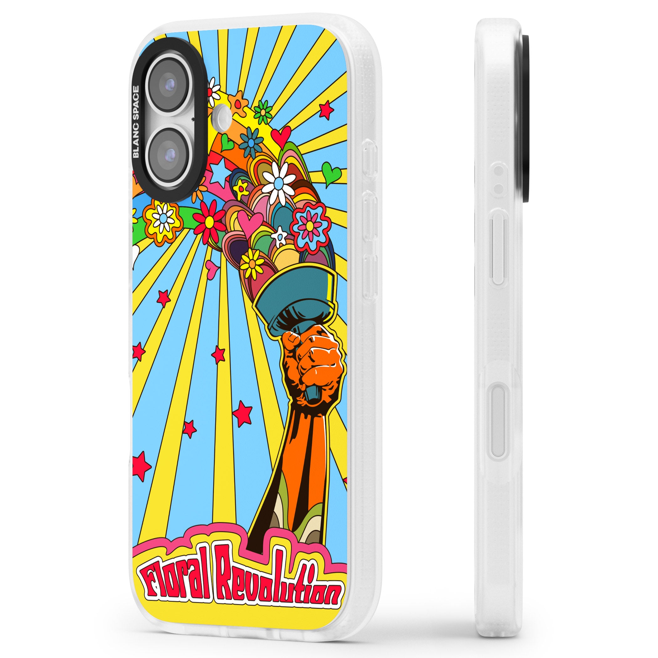 Floral Revolution iPhone 17 Impact Air Clear Phone Case Side Profile