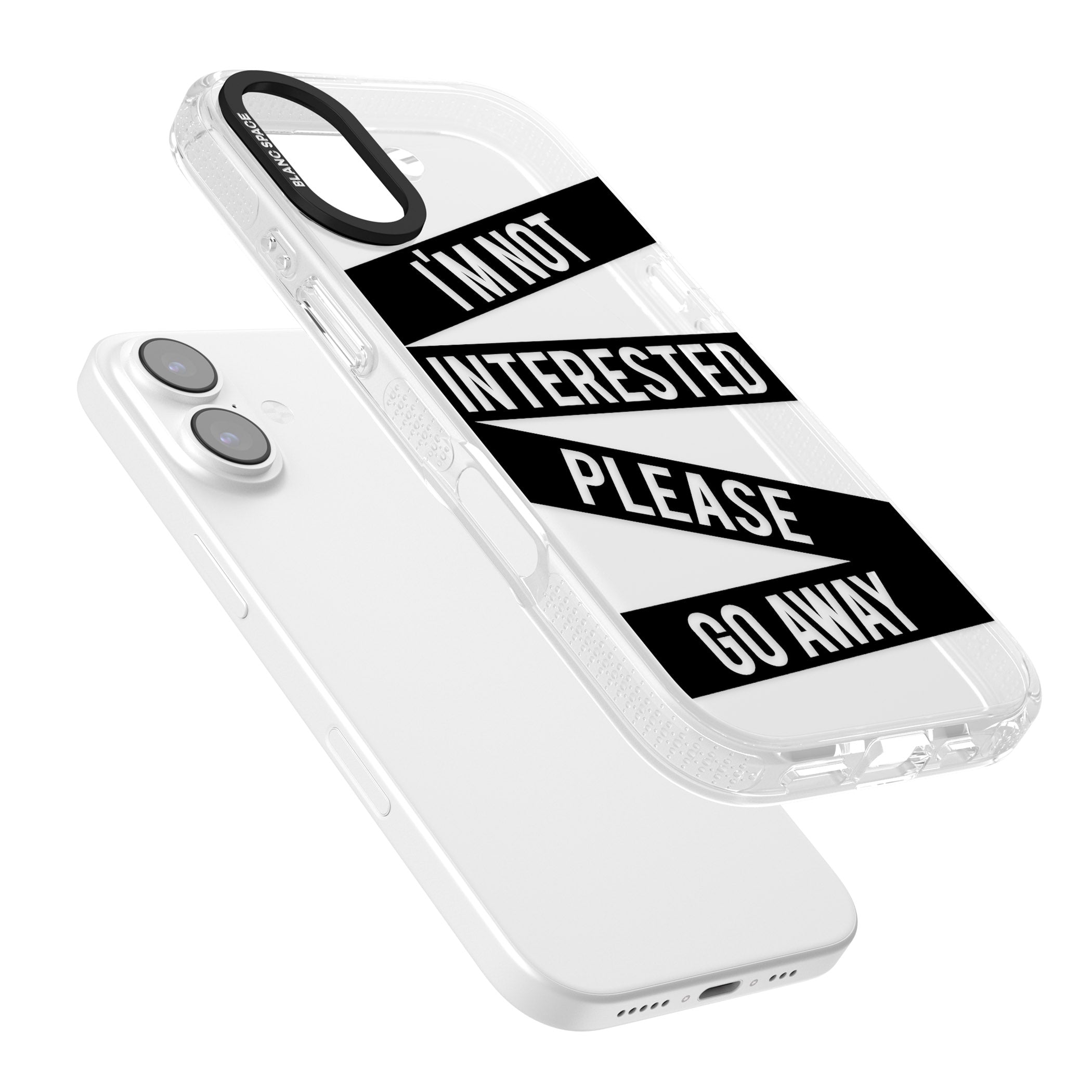 Not Interested Warning iPhone 17 Impact Air Clear Phone Case Colours