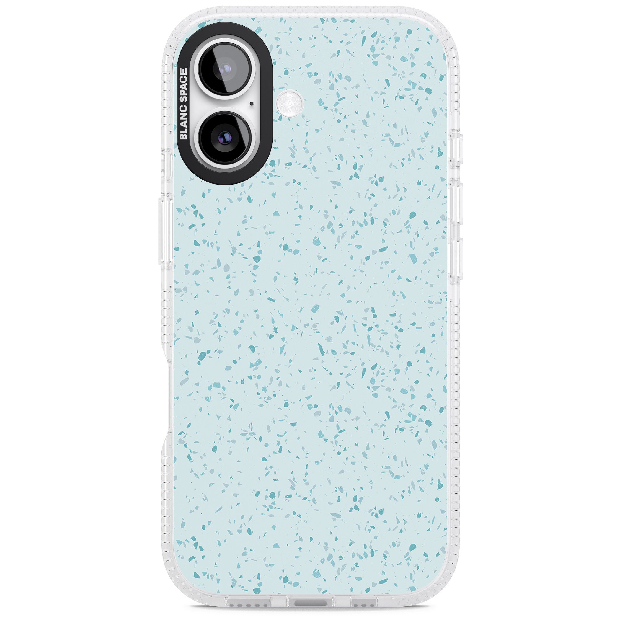 Light Blue Terrazzo Pattern iPhone 17 Impact Air Clear Phone Case