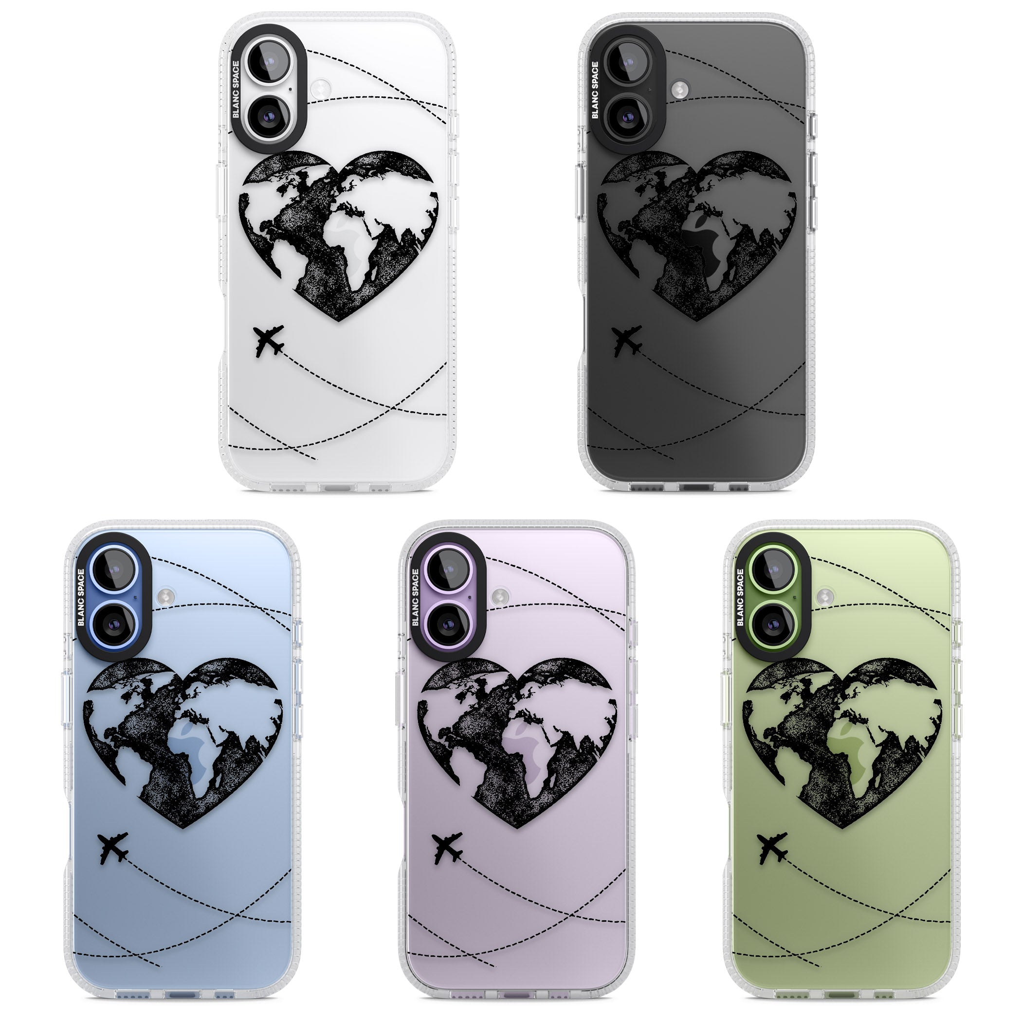 Globe Heart iPhone 17 Impact Air Clear Phone Case APT Impact Protection