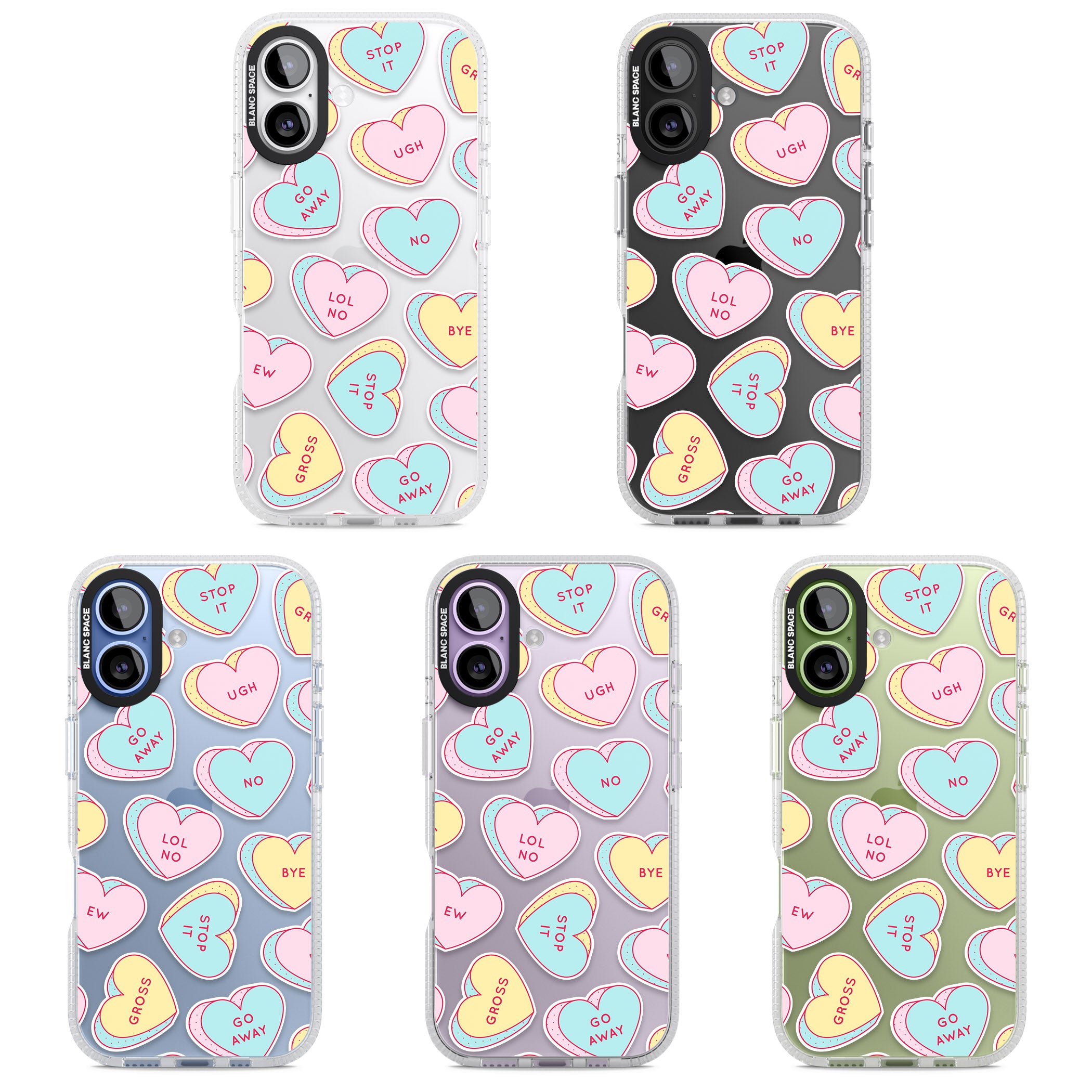 Sarcastic Love Hearts iPhone 17 Impact Air Clear Phone Case APT Impact Protection