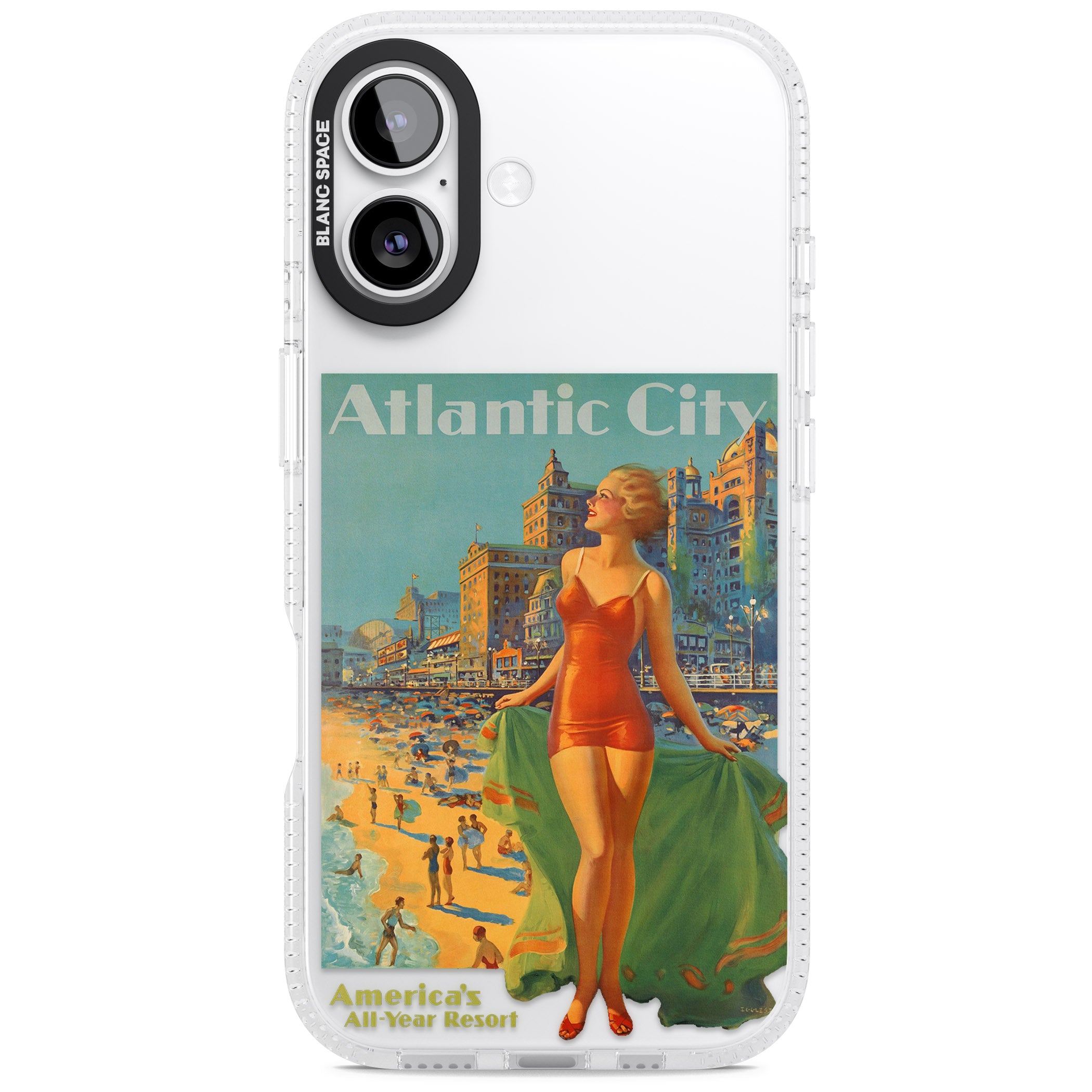 Atlantic City Vacation Poster iPhone 17 Impact Air Clear Phone Case
