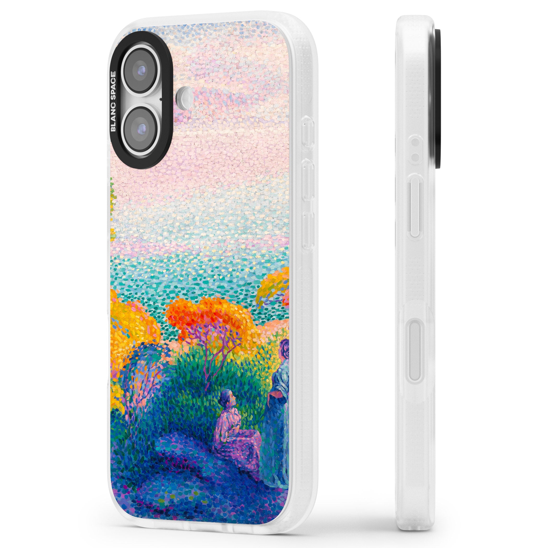 Two Women by the Shore iPhone 17 Impact Air Clear Phone Case Side Profile