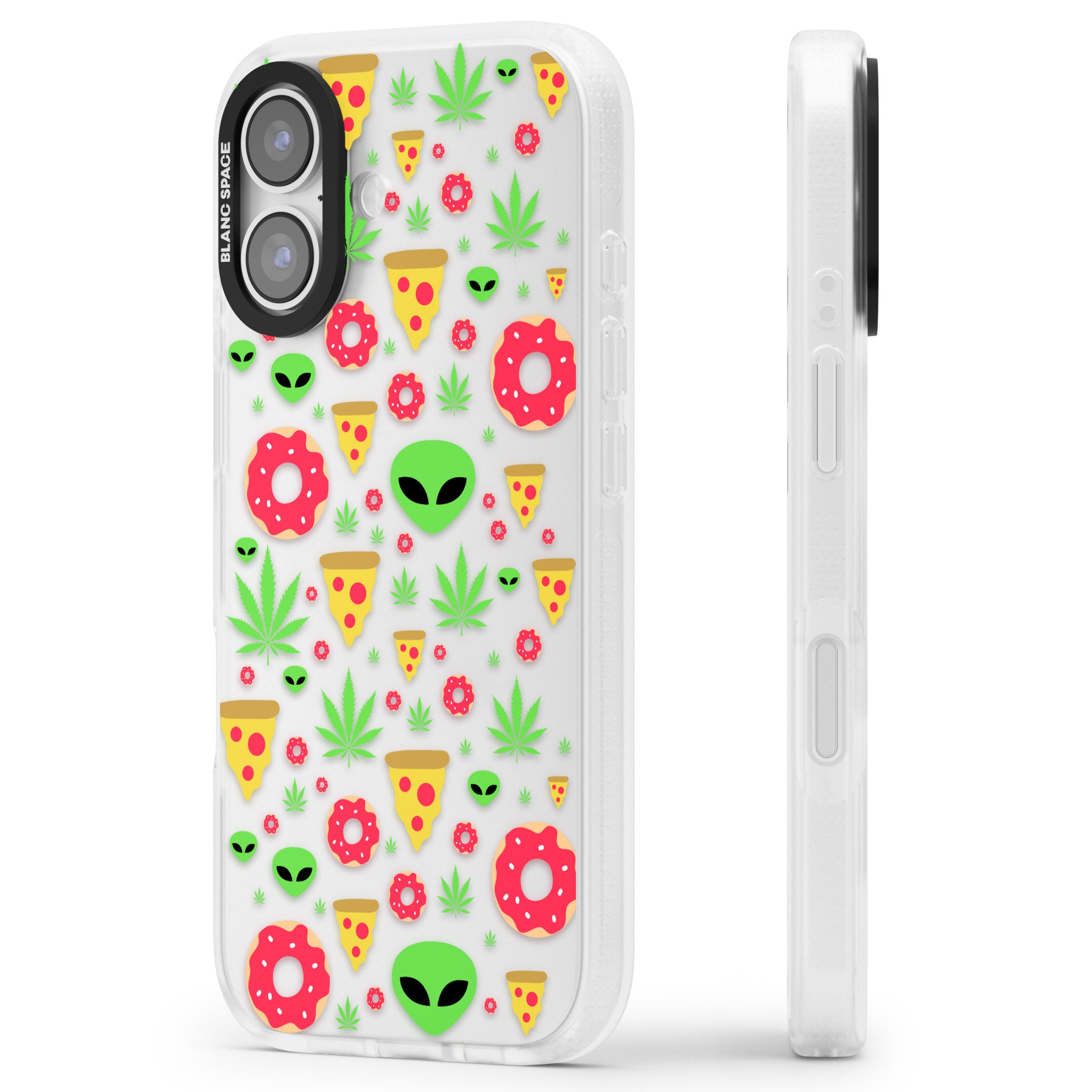 Martians & Munchies iPhone 17 Impact Air Clear Phone Case Side Profile