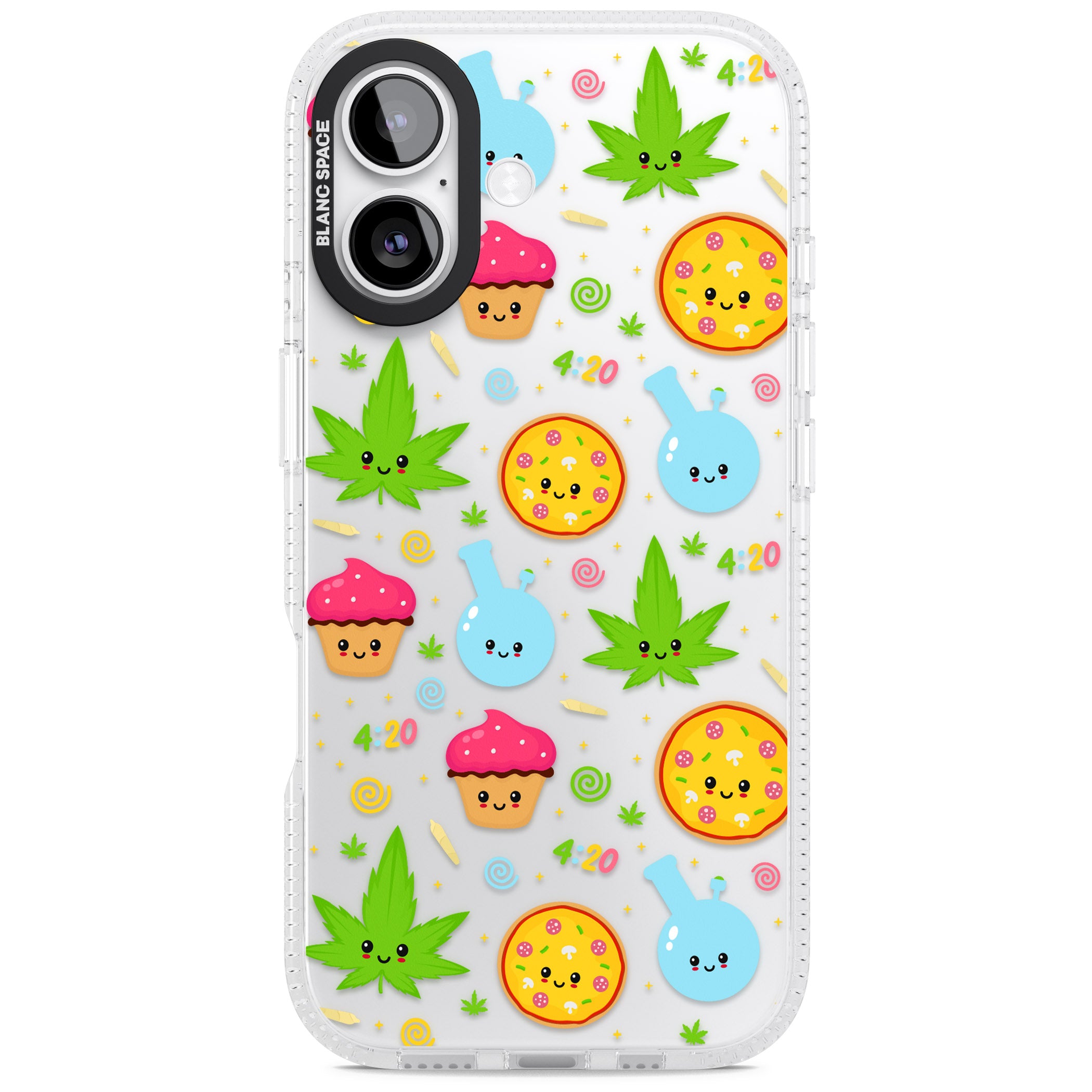 Kawaii Weed Pattern iPhone 17 Impact Air Clear Phone Case