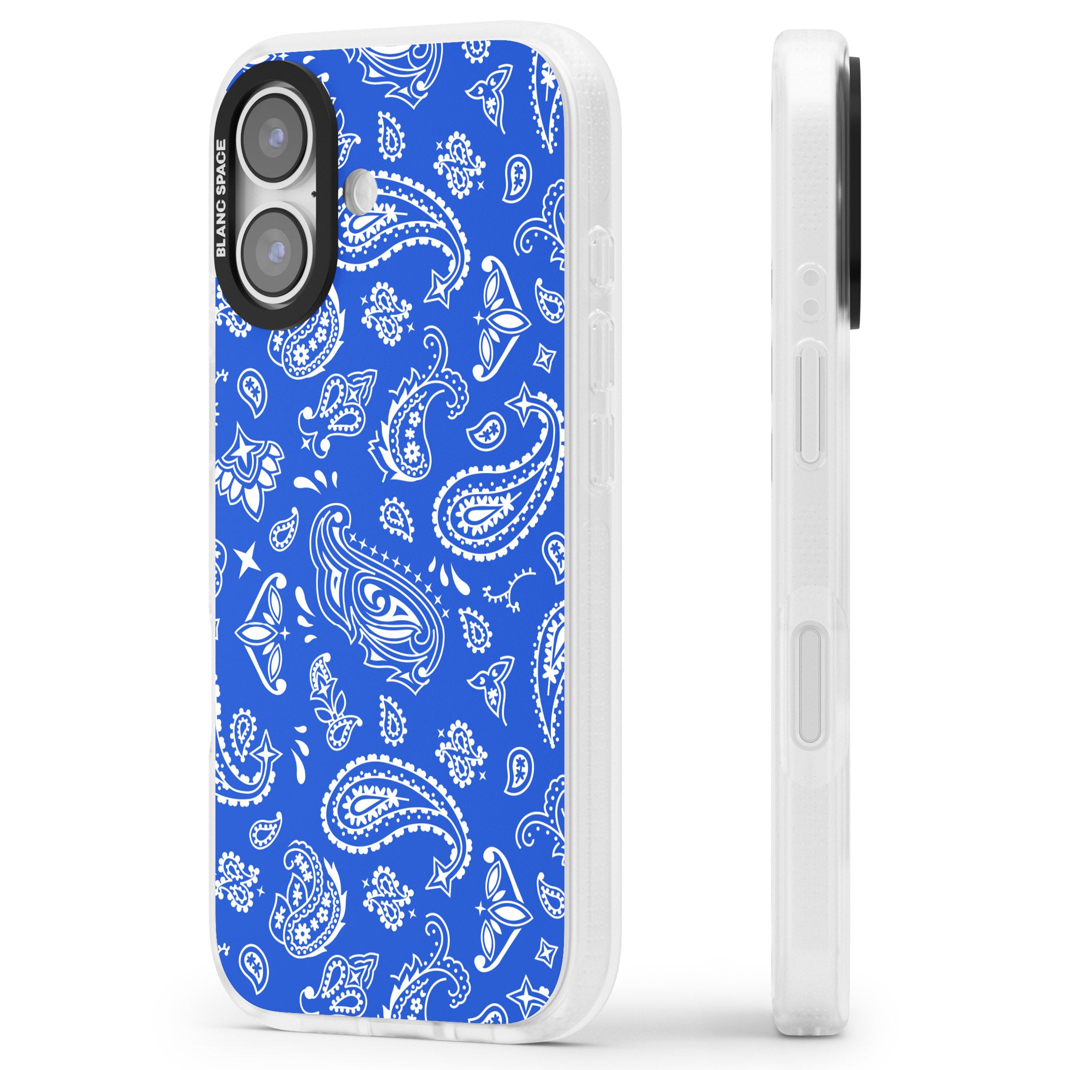 Blue Bandana iPhone 17 Impact Air Clear Phone Case Side Profile