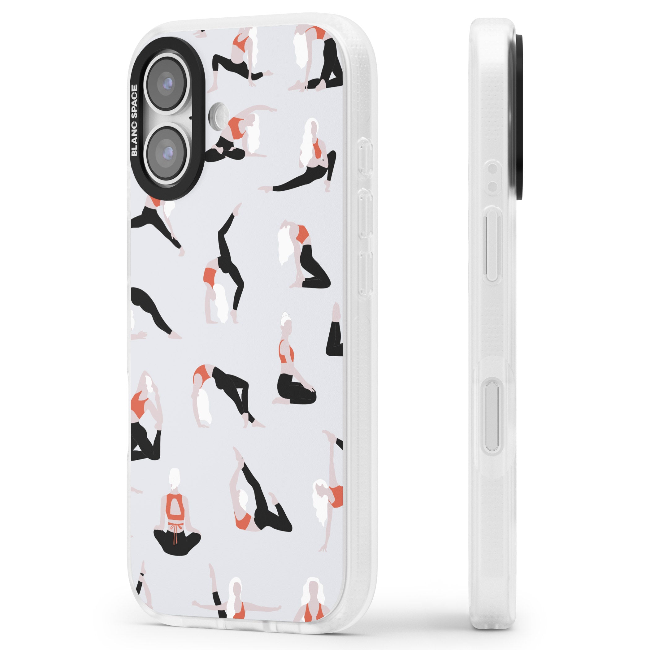 Yoga Poses Standard iPhone 17 Impact Air Clear Phone Case Side Profile