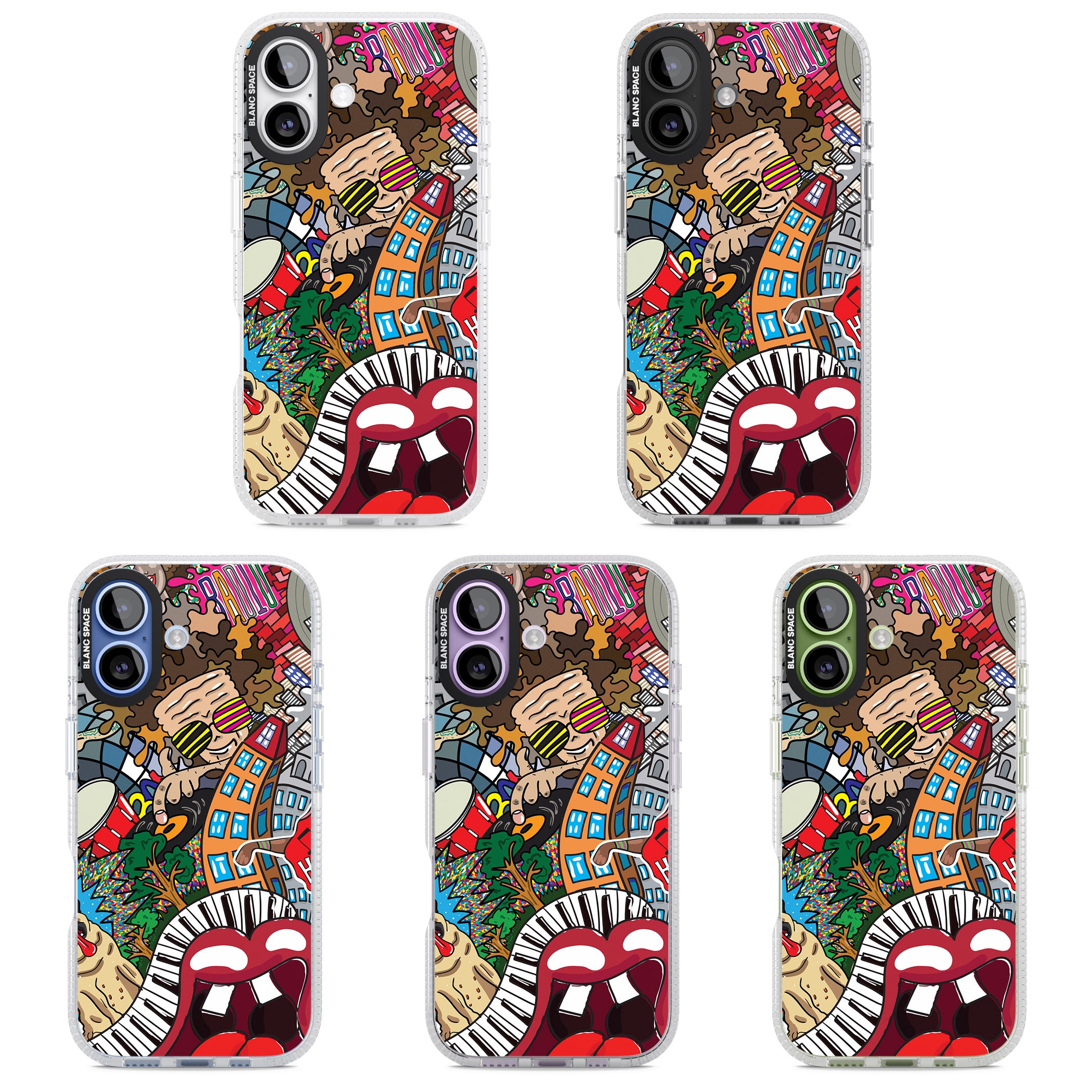 Funky Music City iPhone 17 Impact Air Clear Phone Case APT Impact Protection