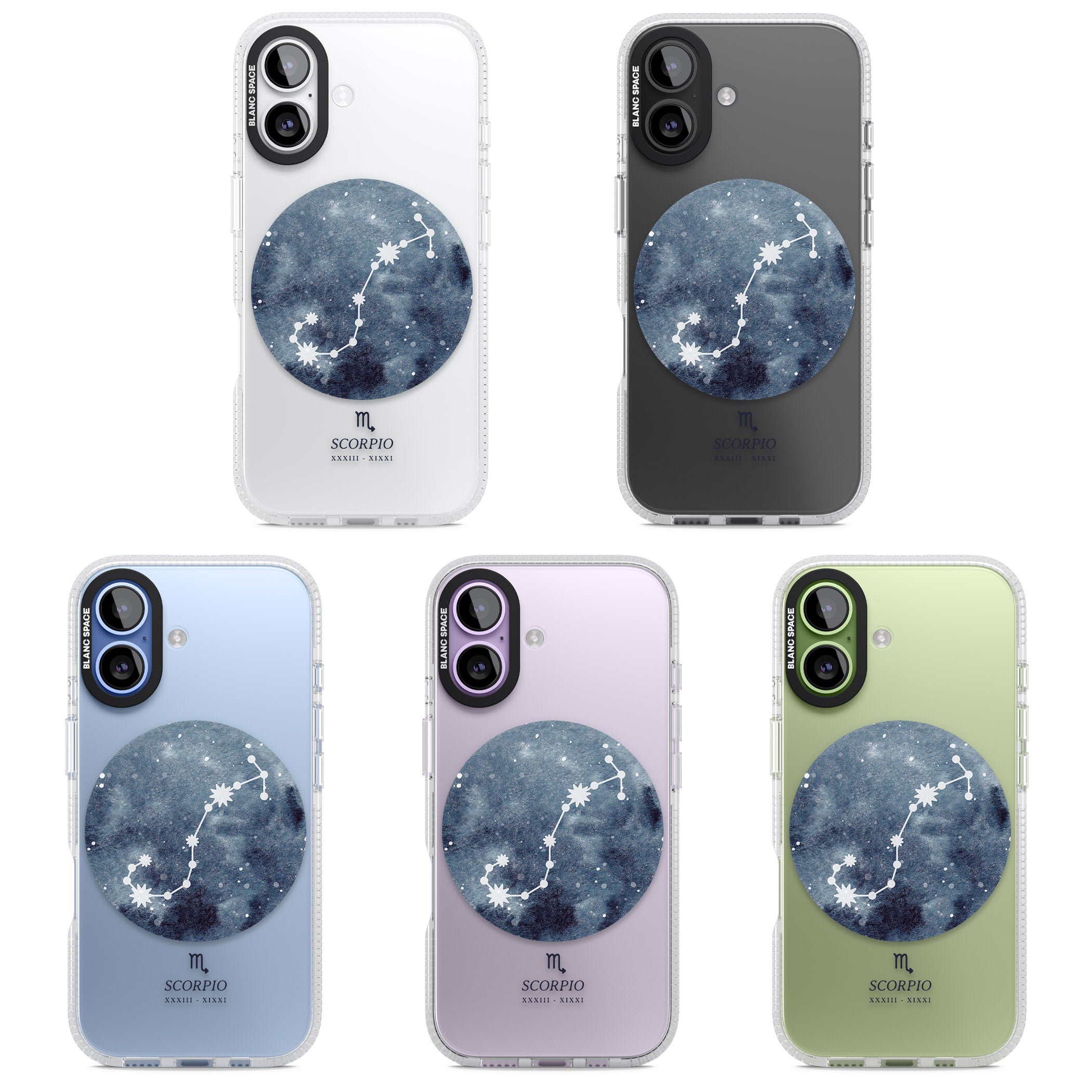 Scorpio Zodiac Blue iPhone 17 Impact Air Clear Phone Case APT Impact Protection