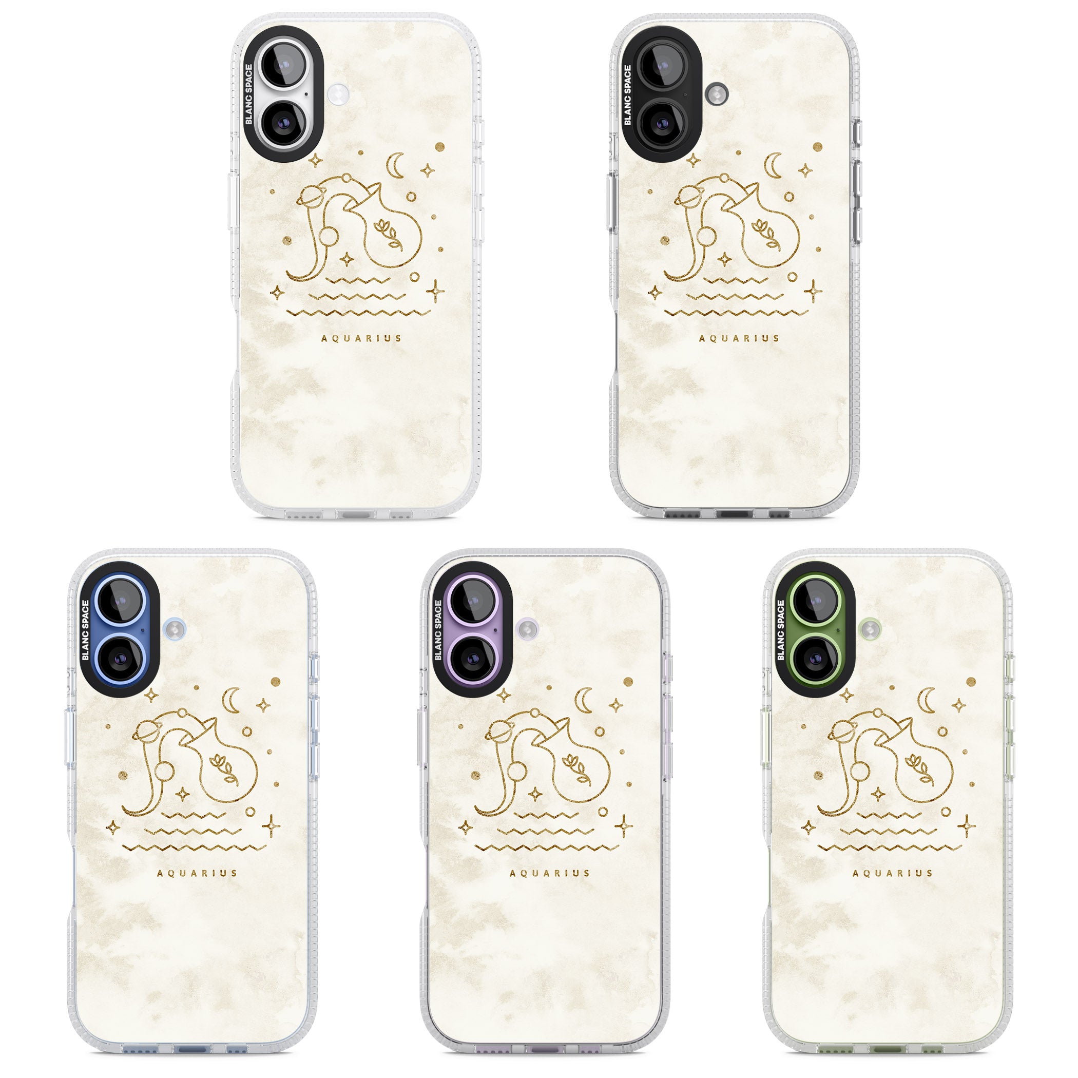 Aquarius Golden Emblem iPhone 17 Impact Air Clear Phone Case APT Impact Protection