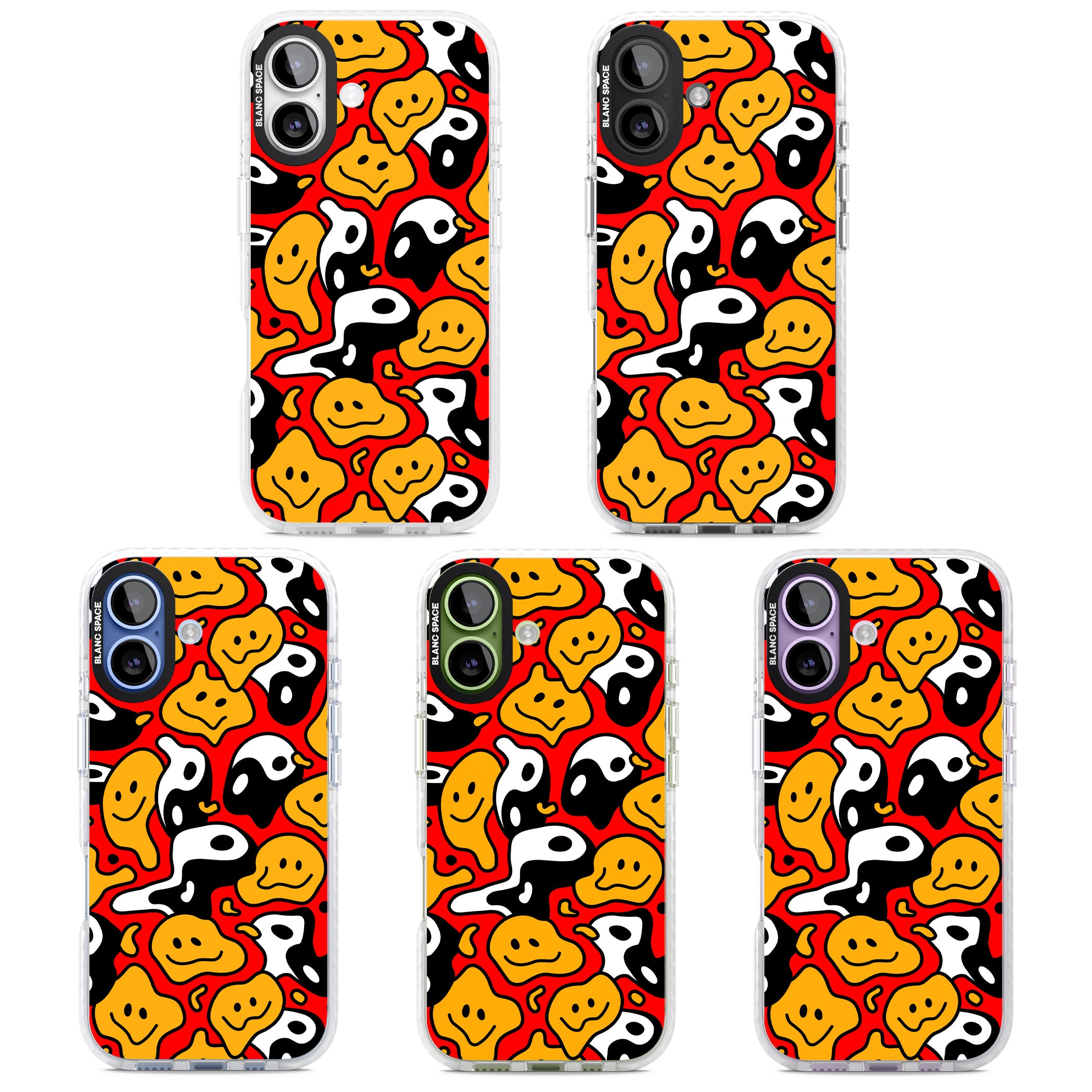 Yin Yang Acid Face iPhone 17 Impact Clear Phone Case APT Impact Protection